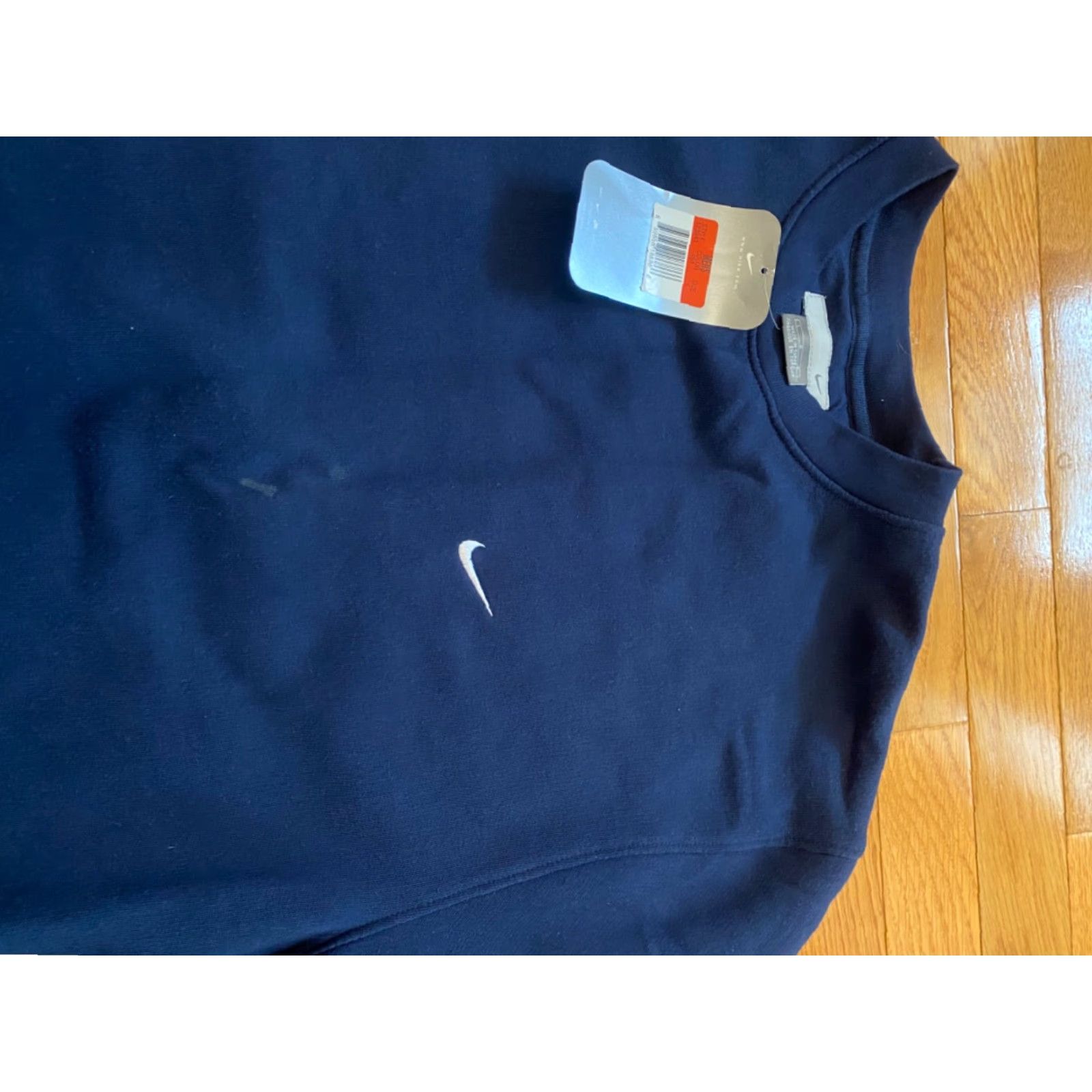 Nike VINTAGE Nike Sweatshirt Shirt Mens Large Blue Logo 90s Silver Tag Embroidered Swoosh Crew Neck Knit Cotton Size US L / EU 52-54 / 3 - 5 Thumbnail