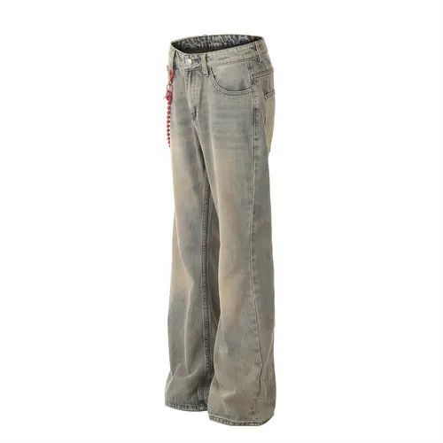 Japanese Brand × Jean American washed distressed loose side chain straight jeans Size US 32 / EU 48 - 2 Thumbnail