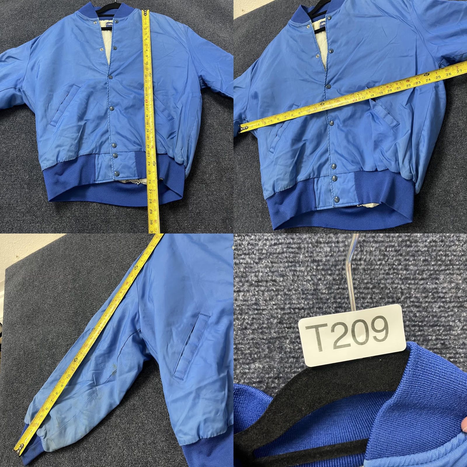 Holloway Vintage Holloway Jacket Mens XL Blue Nylon Varsity Bomber Quilted Snap Made USA Size US XL / EU 56 / 4 - 8 Thumbnail