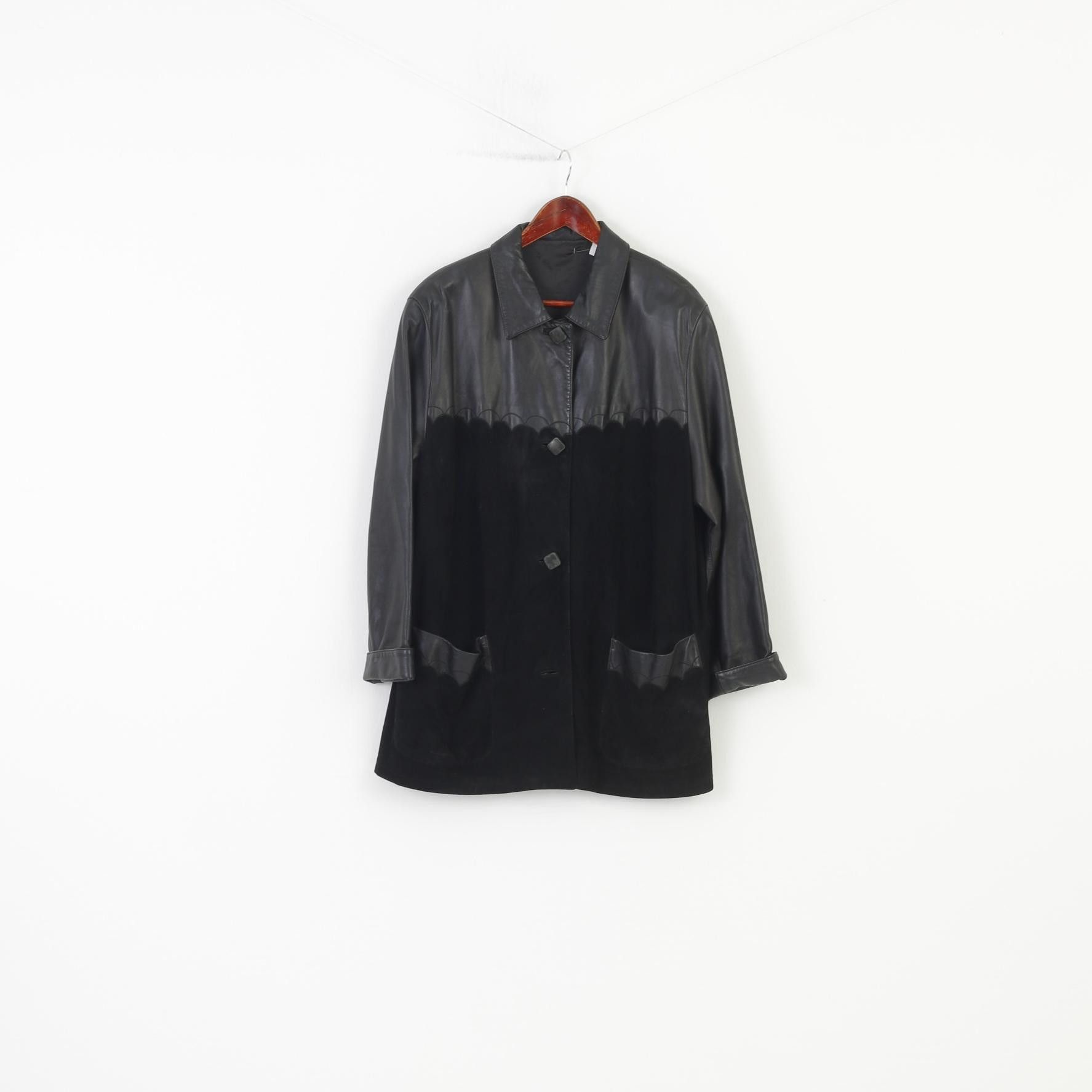 Vintage Sergio Morini Women 48 XL Jacket Black Soft Leather 0050 Size XL / US 12-14 / IT 48-50 - 2 Thumbnail