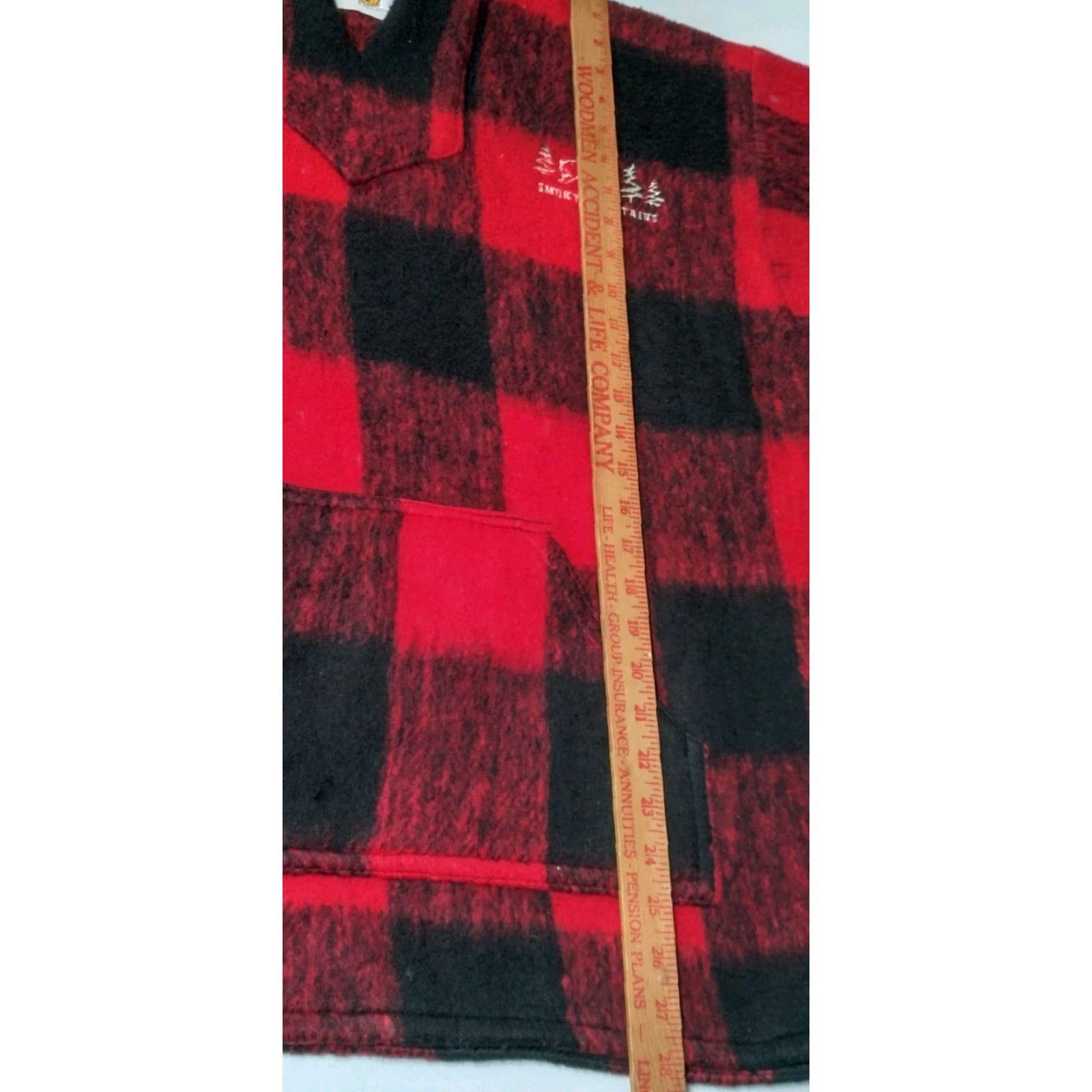 Vintage Earth Ragz Smoky Mountains Jacket Women M Red Buffalo Plaid Fleece Hoodie Embroidered Outdoor Size M / US 6-8 / IT 42-44 - 5 Thumbnail