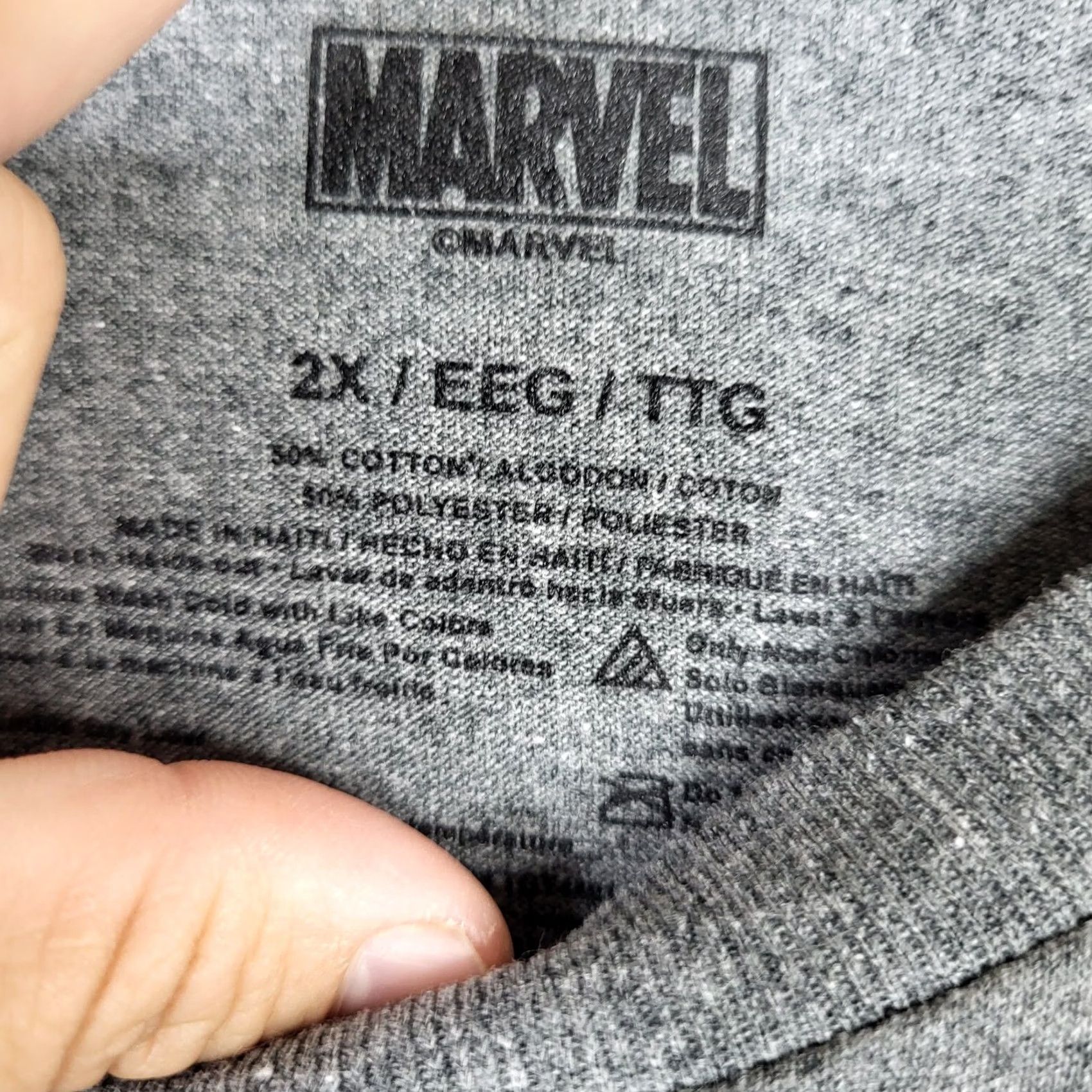 Vintage Marvel Comics Men’s Short sleeve T-Shirt XXL Gray Crew Neck Logo Casual Shirt 2XL Mens Size US 39 - 2 Thumbnail