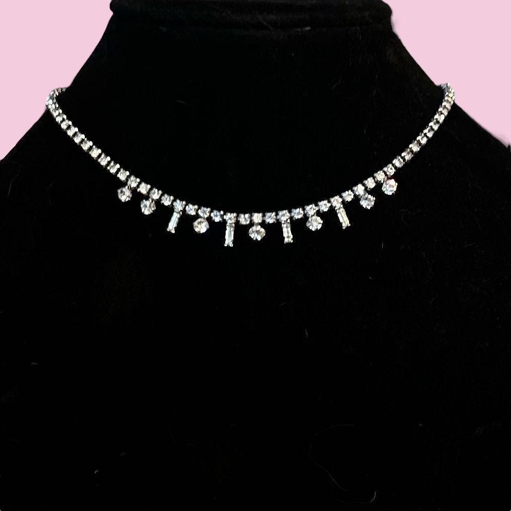 Other Vintage silver tone rhinestone tennis necklace Size ONE SIZE - 1 Thumbnail