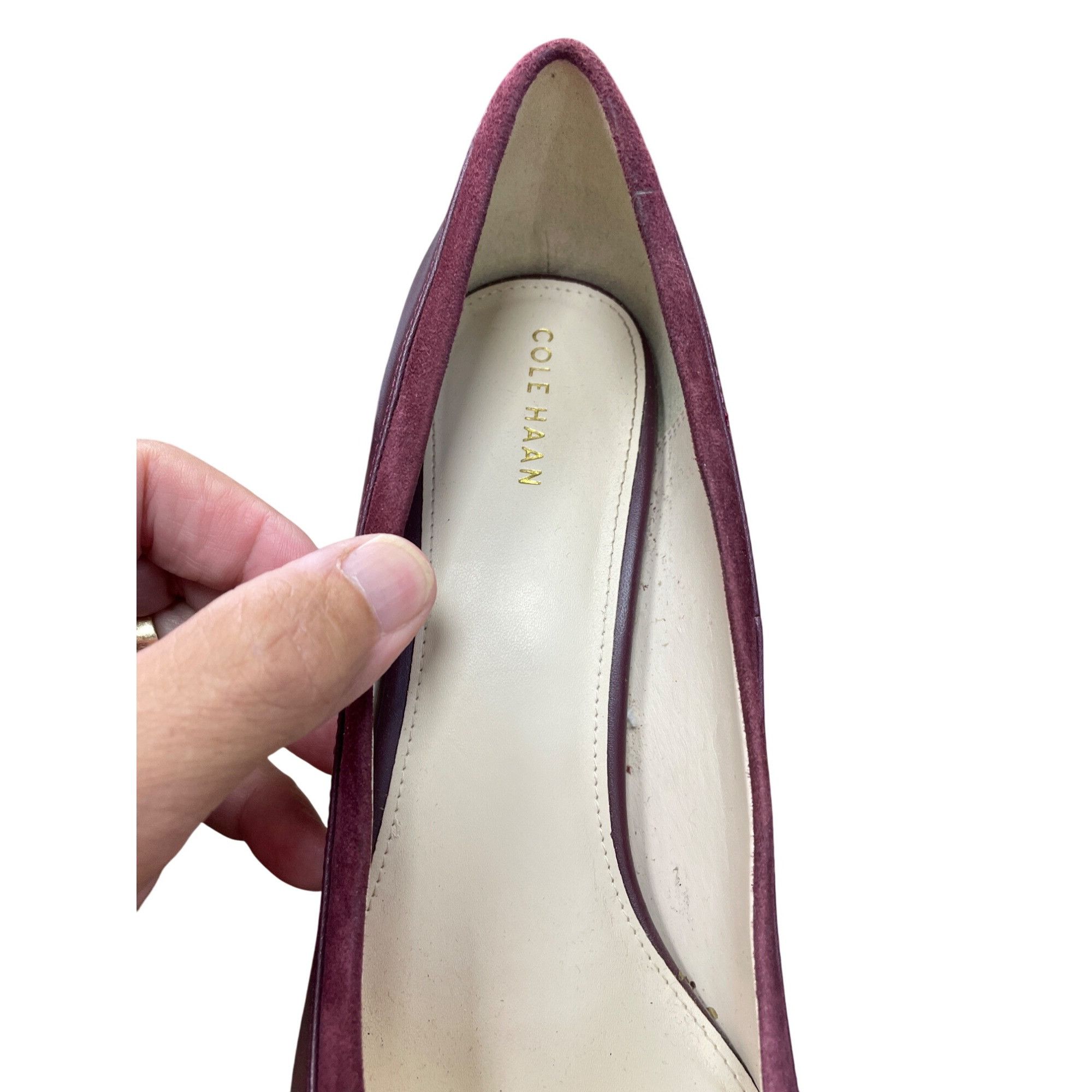 Cole Haan Cole Haan Womens Burgundy Leather Suede 4" Heels Size 9. 5B Size US 9.5 / IT 39.5 - 9 Thumbnail