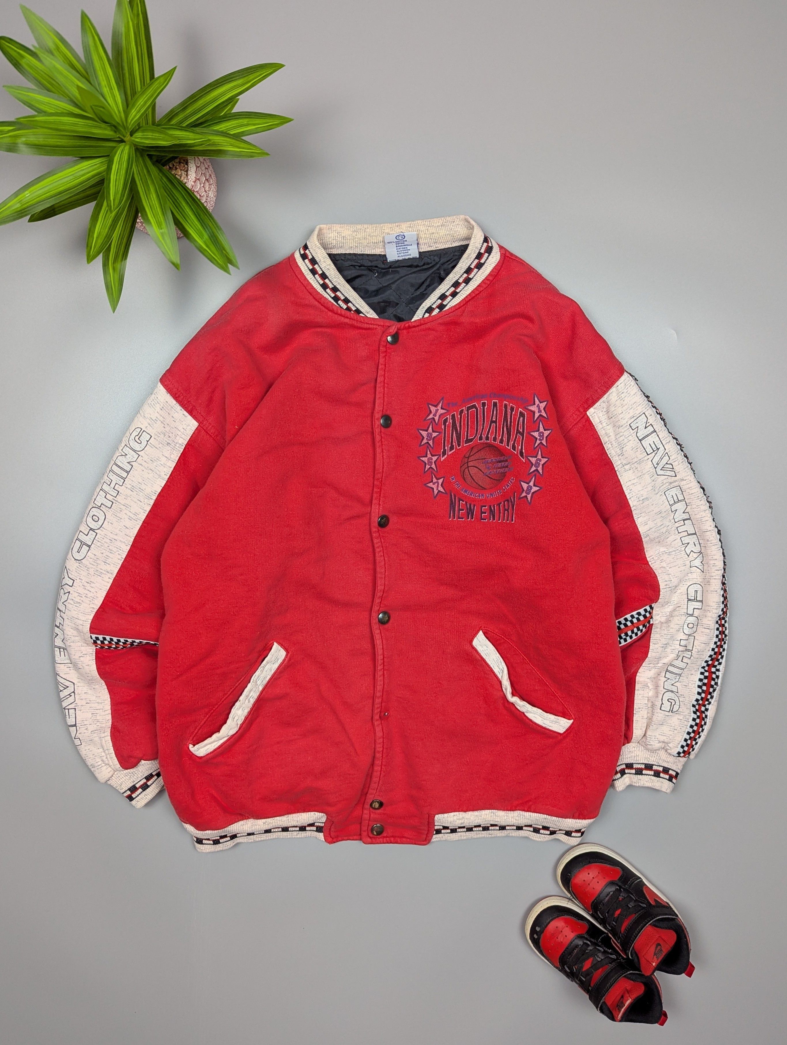 Vintage VTG Indiana Bomber Jacket M 90s Red Basketball Size US M / EU 48-50 / 2 - 4 Thumbnail