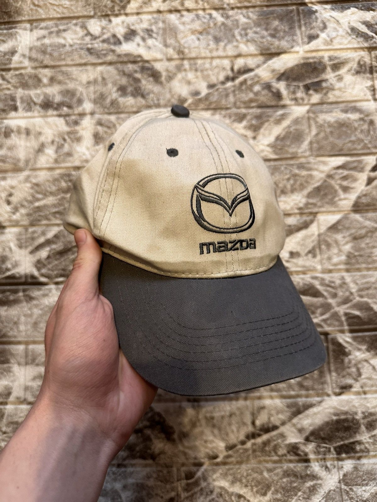 Japanese Brand Vintage Mazda Two-Tone Hat - Distressed Workwear Gas Station Size ONE SIZE - 2 Thumbnail