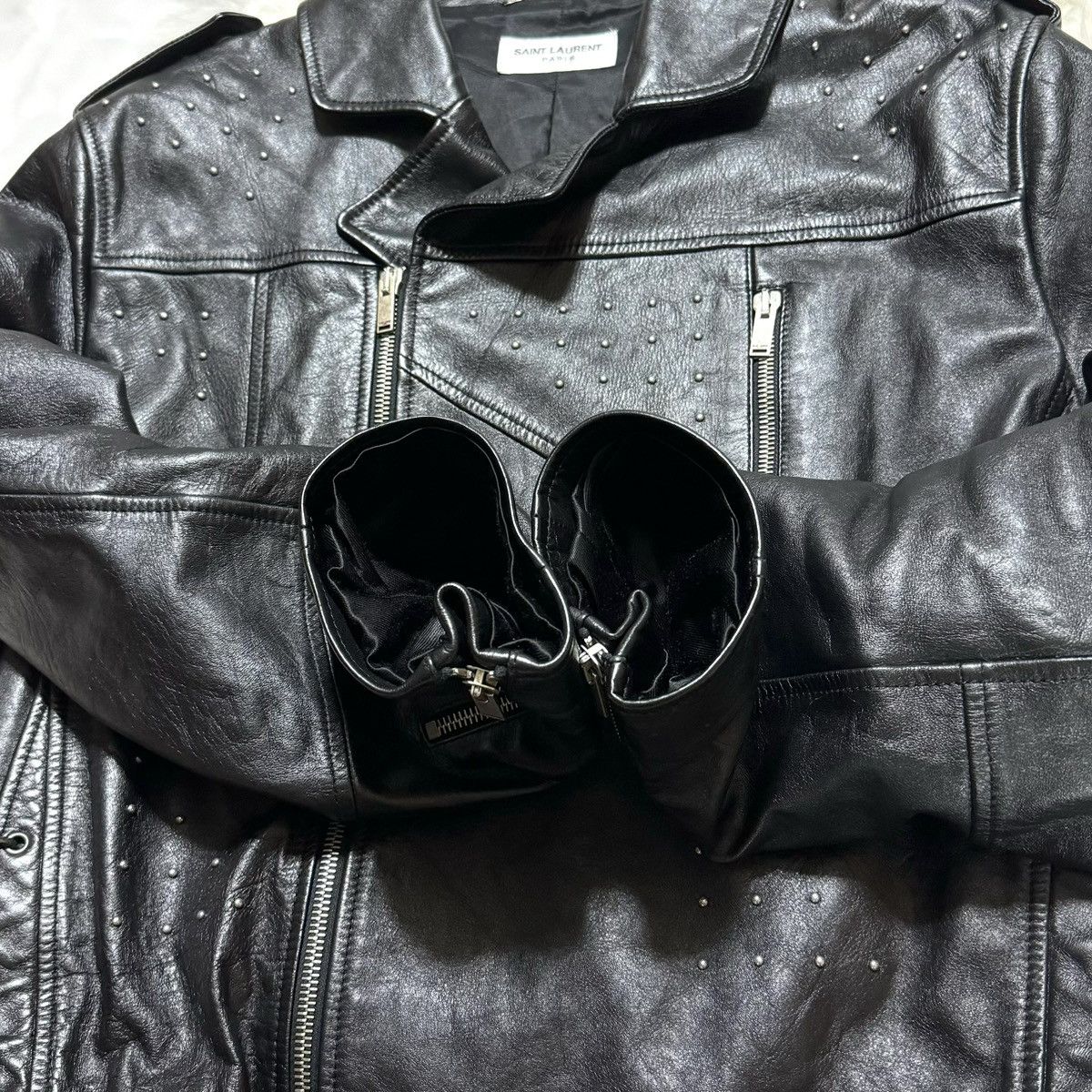 Saint Laurent Paris Saint Laurent Paris, dot studs, cropped leather Jacket Size US M / EU 48-50 / 2 - 17 Thumbnail