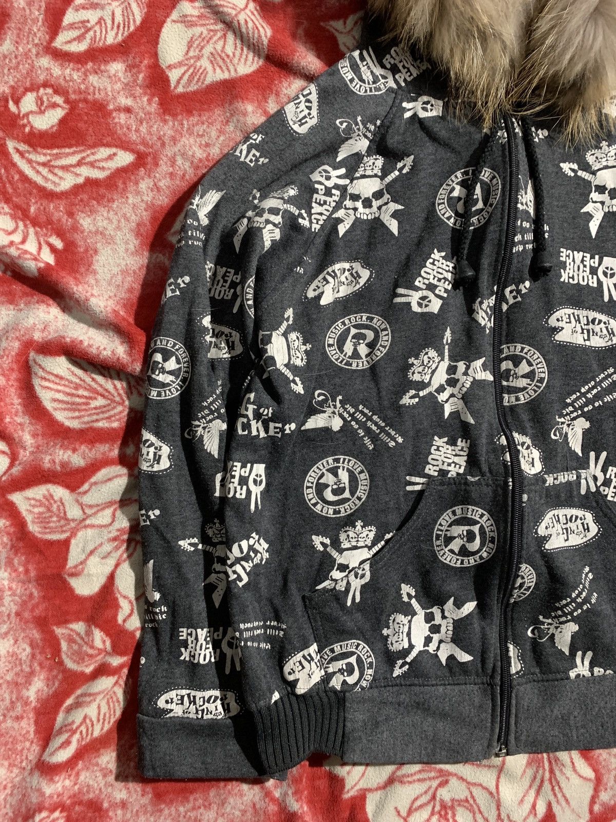 Japanese~ pf 205 skull zipper hoodie fur if six LGB style