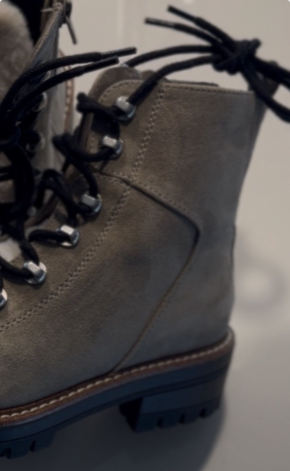 Vintage Chic Gray lace up ankle Boots Size US 6 / IT 36 - 8 Thumbnail