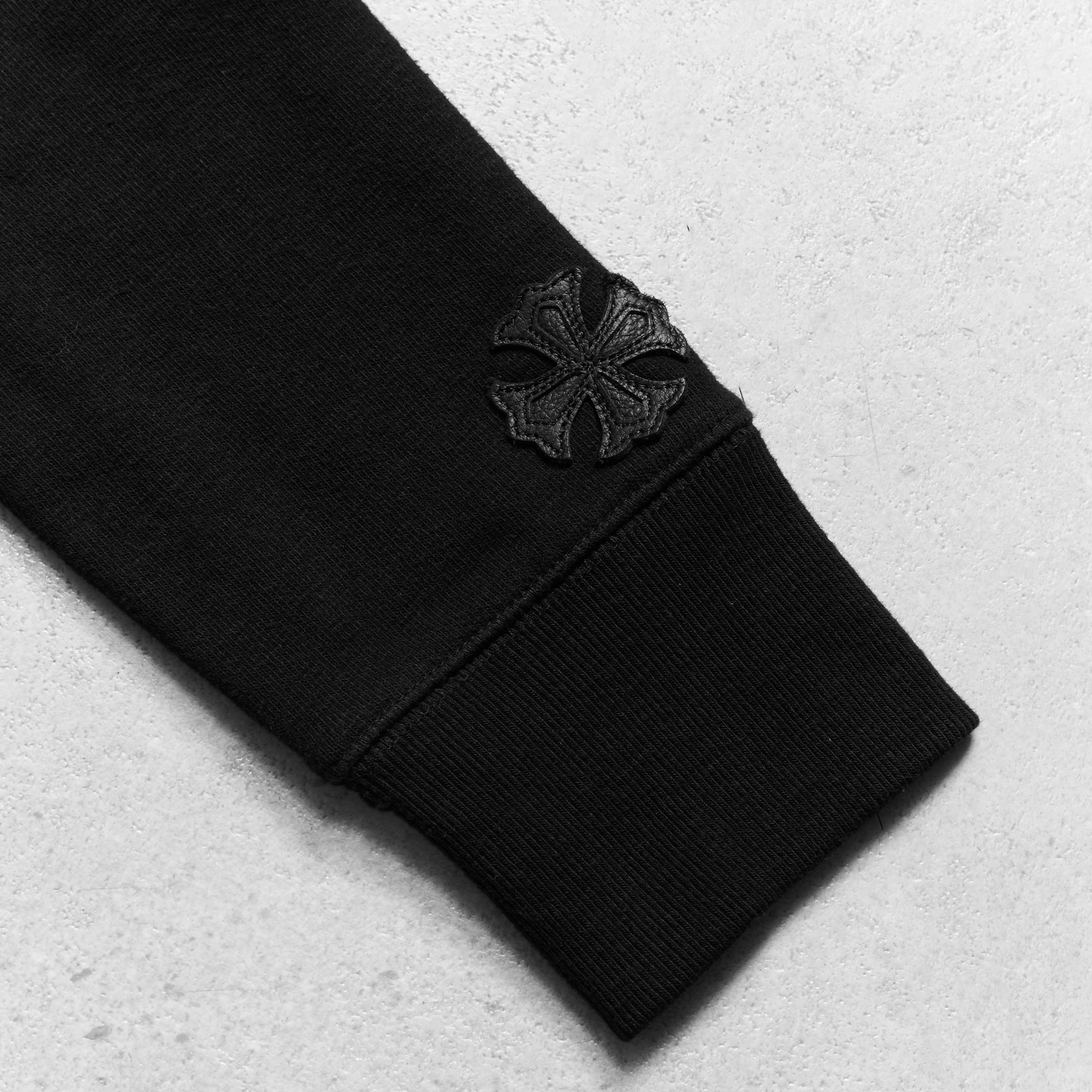 Chrome Hearts CHROME HEARTS Black Leather Plus Patchwork Terry Hoodie Zip Size US S / EU 44-46 / 1 - 4 Thumbnail