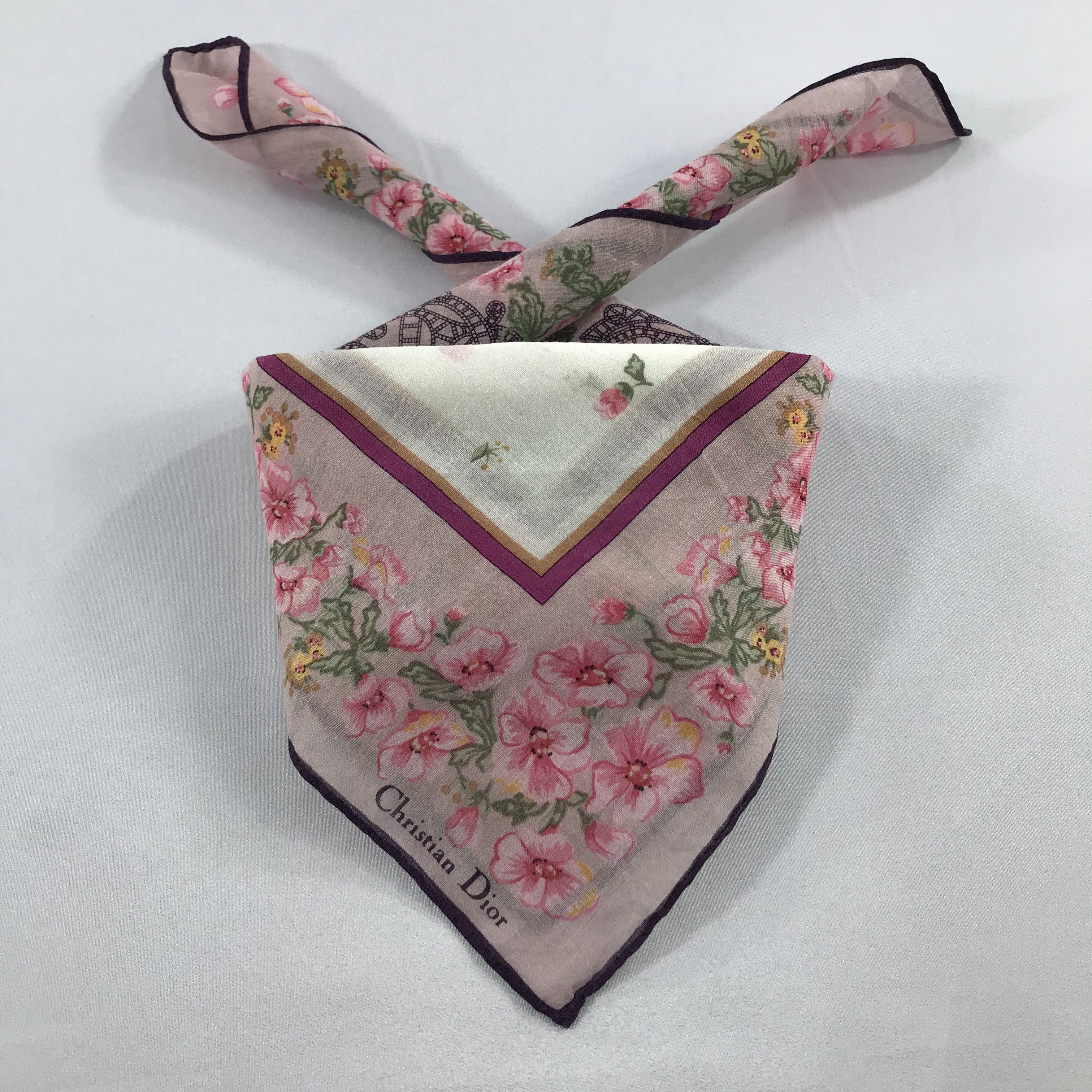 Vintage Christian Dior Bandana / Handkerchief / Neckerchief - S2106 Size ONE SIZE - 3 Thumbnail