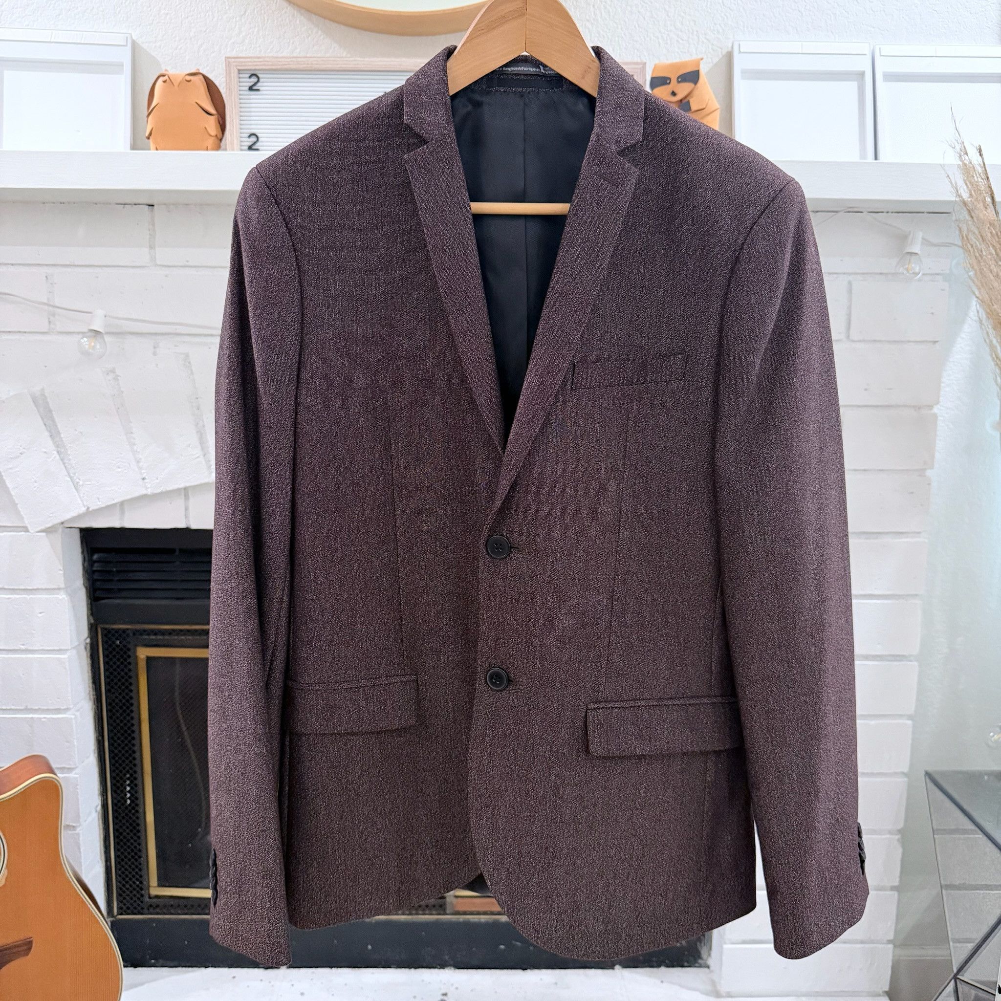H&M H&M Slim Fit Burgundy / Maroon Suit Set - 40R / 33R Size 40R - 2 Thumbnail