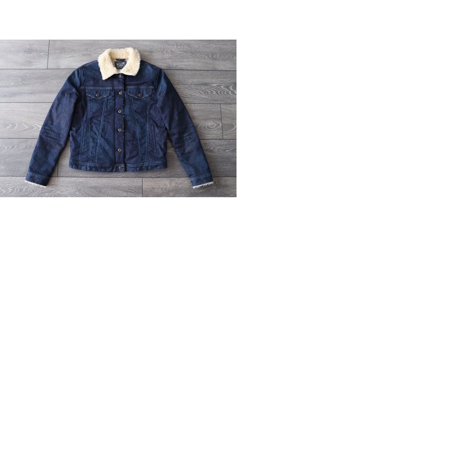 Diesel DIESEL Denim Jacket Womens Large Blue Teddy Sherpa Inside Winter Ladies Button Up Denim jacket Womens Large Blue Size L / US 10 / IT 46 - 9 Thumbnail