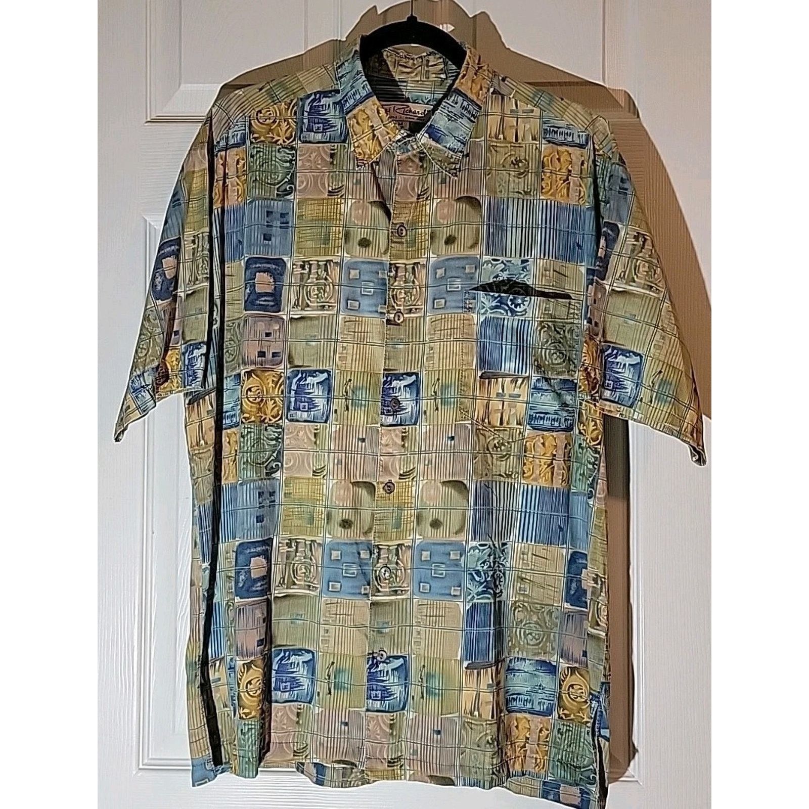 Tori Richard Tori Richard HAWAIIAN Medium Blue Green Scrapbook Button Up Size US M / EU 48-50 / 2 - 1 Thumbnail