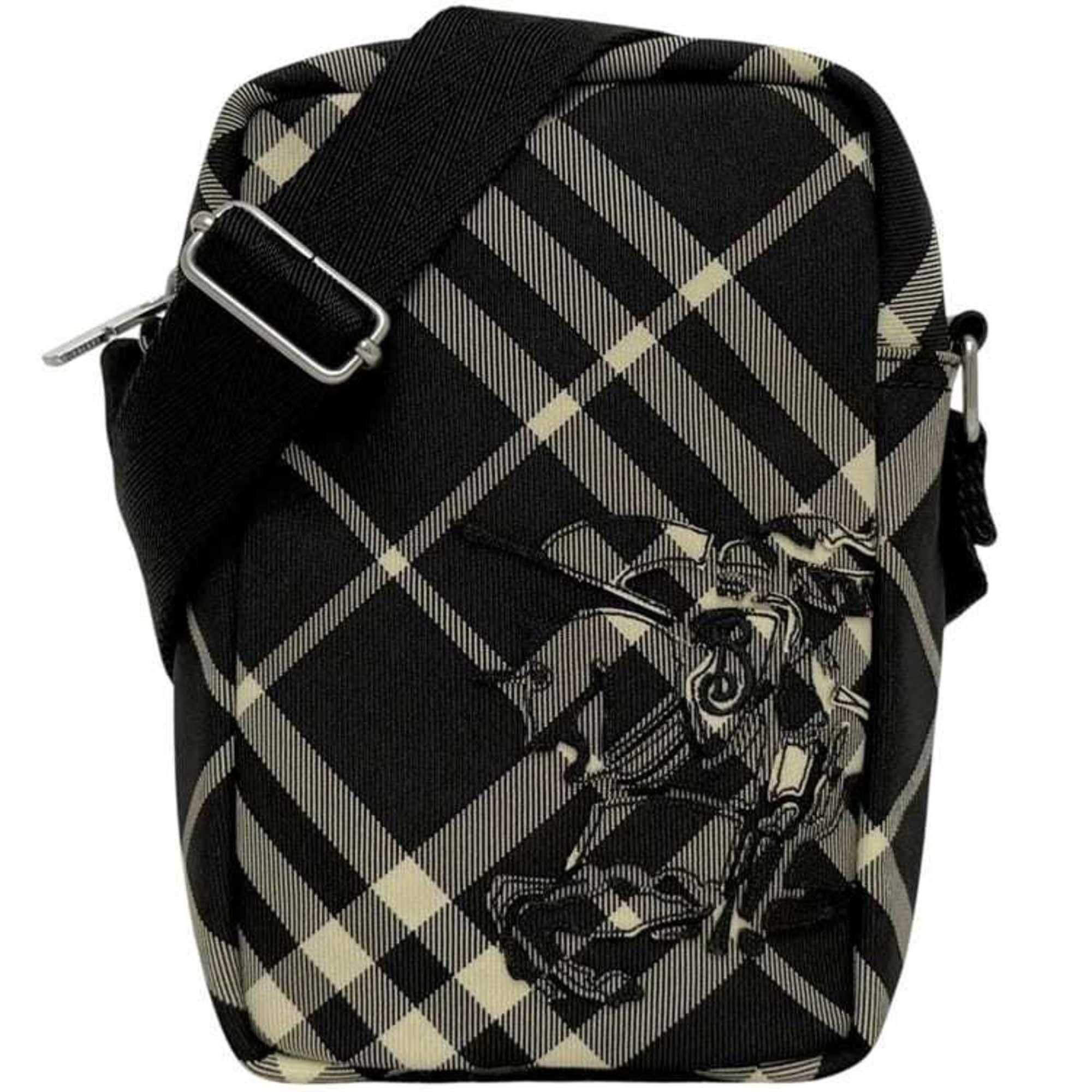 Burberry Burberry Shoulder Bag ec-24877 Black Classic Check 8097636 Unused Canvas Leather Crossbody with Pattern and Patch, Smartphone Pochette Size ONE SIZE - 1 Thumbnail