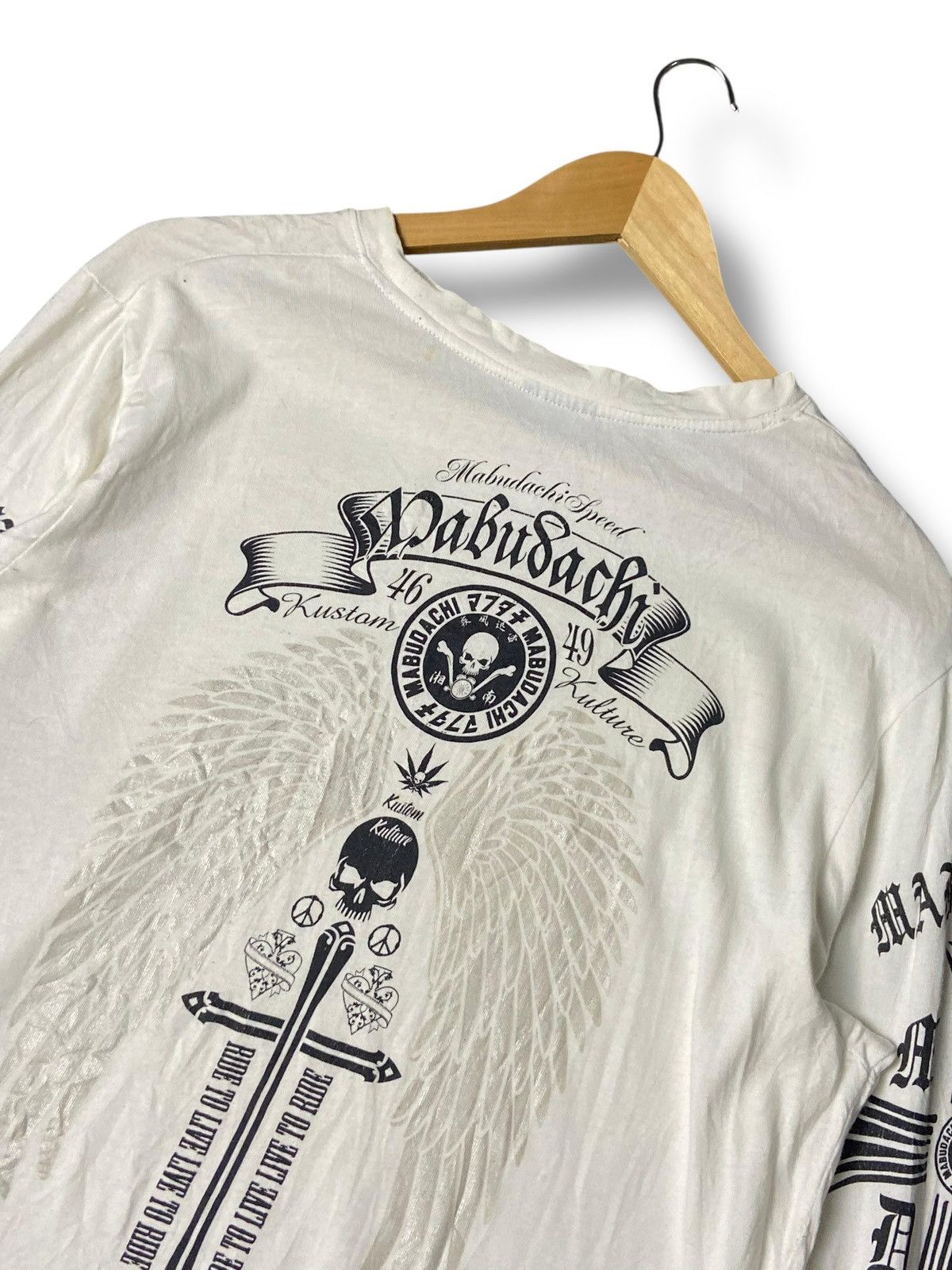 Japanese Brand 🇯🇵Shonan Mabudachi Punk Gothic Long Sleeve Tee (142) Size US XL / EU 56 / 4 - 2 Thumbnail