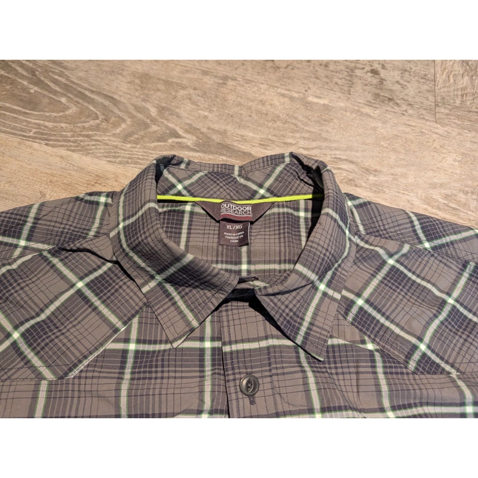 Outdoor Research Outdoor Research Men's Growler Short Sleeve Button-Up Shirt Plaid Gray Green XL Casual Workwear Size US XL / EU 56 / 4 - 5 Thumbnail