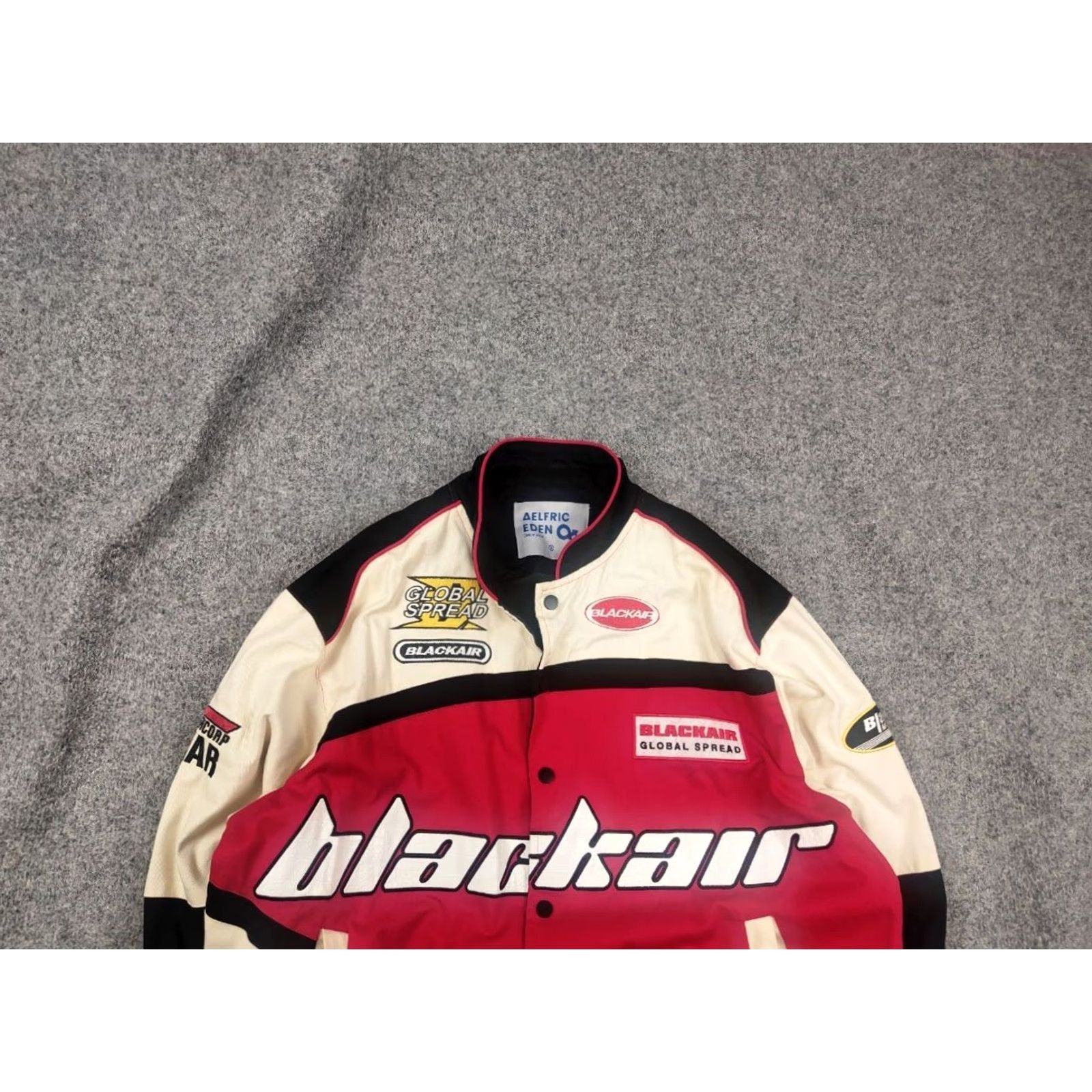 Vintage Aelfric Eden Blackair Motorsports Vintage Racing Bomber Jacket Logo Y2K Style Mens M Black Logo 90s Racing Jacket Size US M / EU 48-50 / 2 - 3 Thumbnail