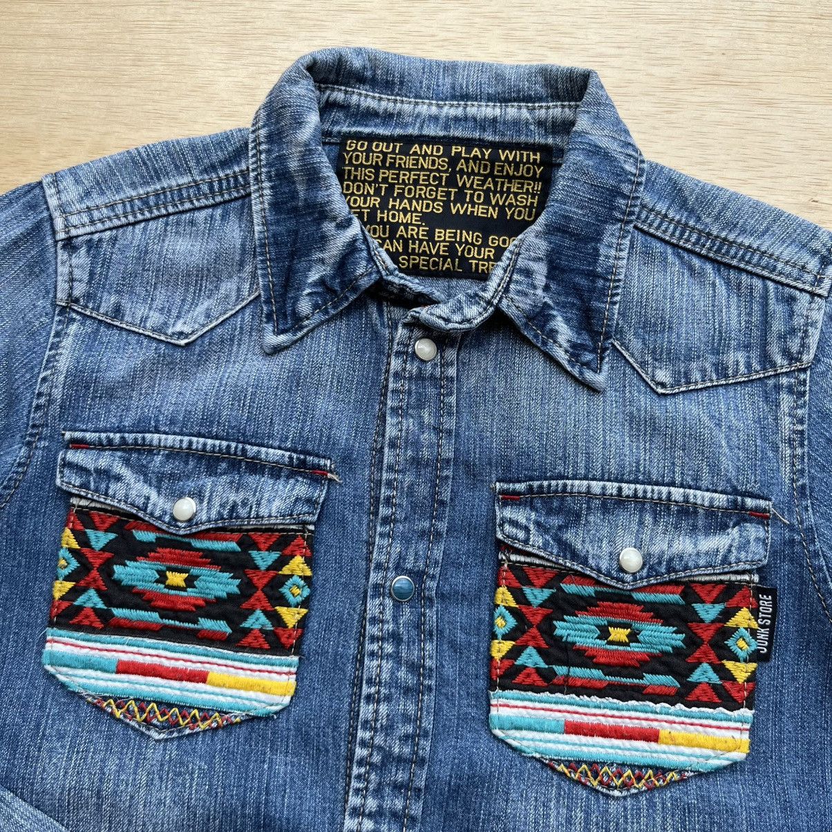 Japanese Brand JUNK STORE WESTERN DENIM VINTAGE BUTTON UPS Size M / US 6-8 / IT 42-44 - 2 Thumbnail