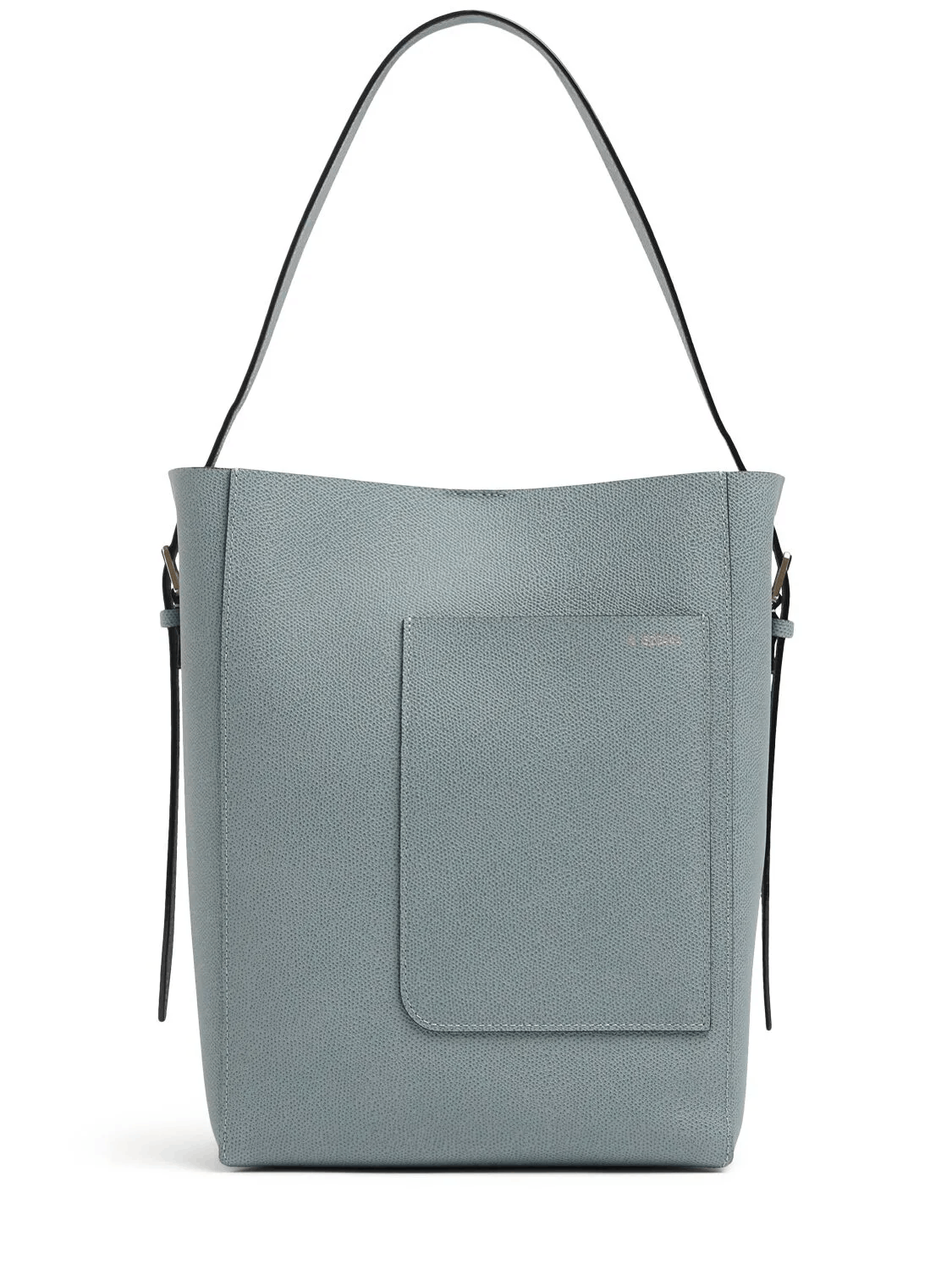 VALEXTRA Bucket Medium $2580 Niagara Blue Leather Tote Bag