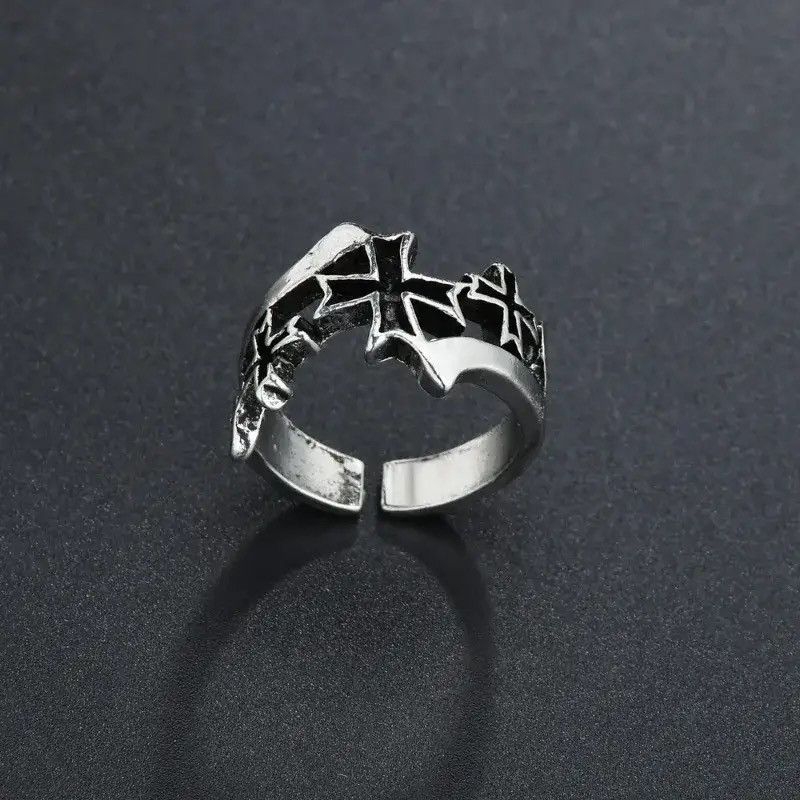Jewelry × Vintage Hollow Cross Ring Open Ring Size ONE SIZE - 1 Thumbnail