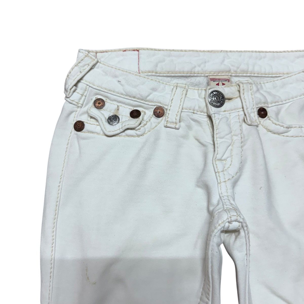 True Religion True Religion Joey Big T Sweat Flare Jeans White Size 27" / US 4 / IT 40 - 4 Thumbnail