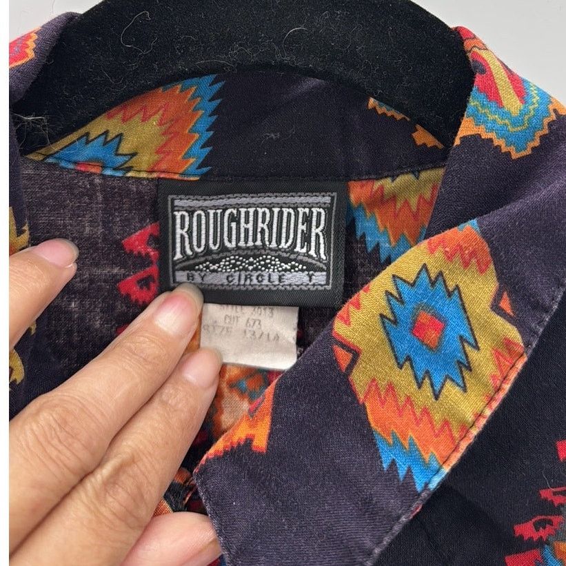Vintage Vintage Rough Rider western native 80s button down sz 13/14 Size XL / US 12-14 / IT 48-50 - 3 Thumbnail