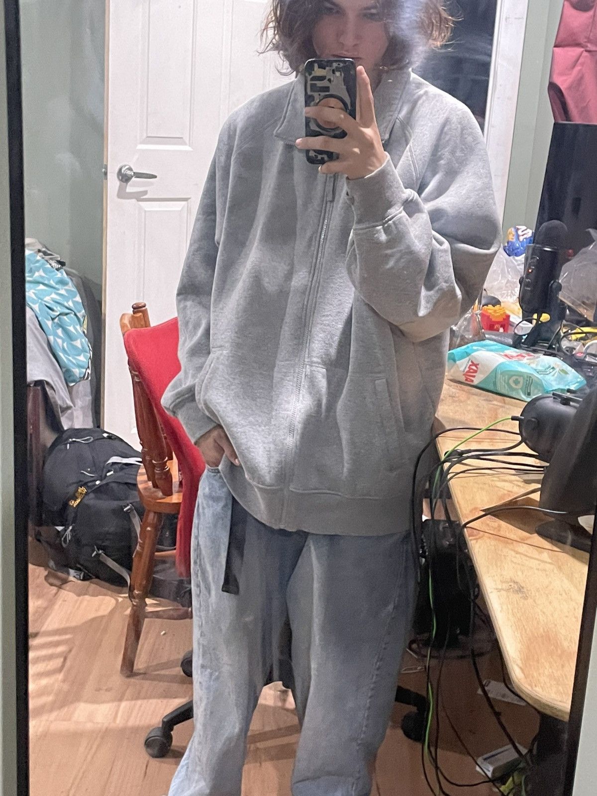 Vintage Baggy 3XL Zip up Jumper Size US XXL / EU 58 / 5 - 5 Thumbnail