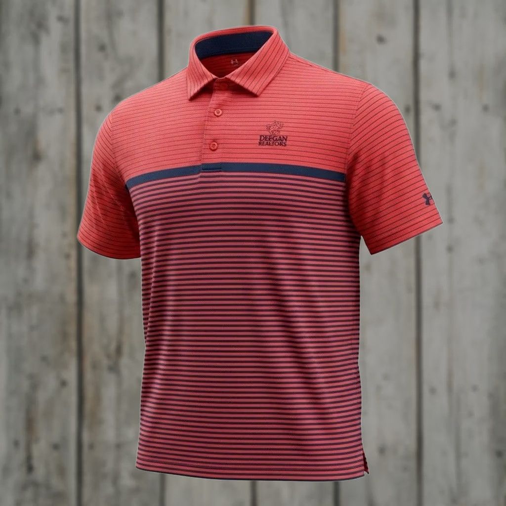 Under Armour Under Armour Polo Shirt Troon North AZ Golf Performance Orange Striped Mens L Size US L / EU 52-54 / 3 - 1 Thumbnail