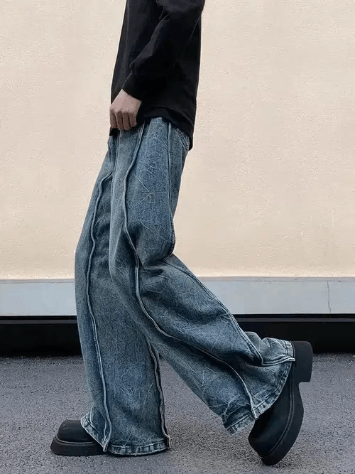 Japanese Brand × Jean Baggy retro washed wide-leg jeans Size US 34 / EU 50 - 3 Thumbnail
