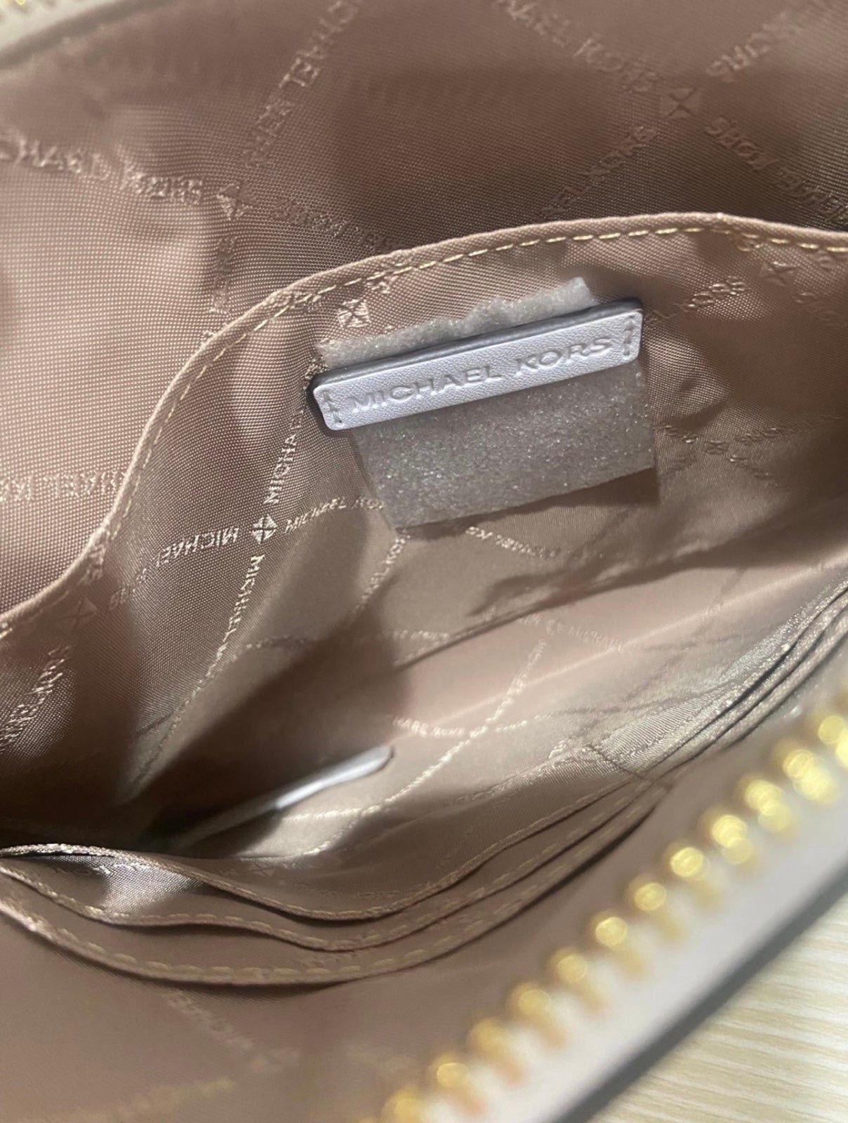 Michael kors XL zip clutch wristlet optic white multi Rainb