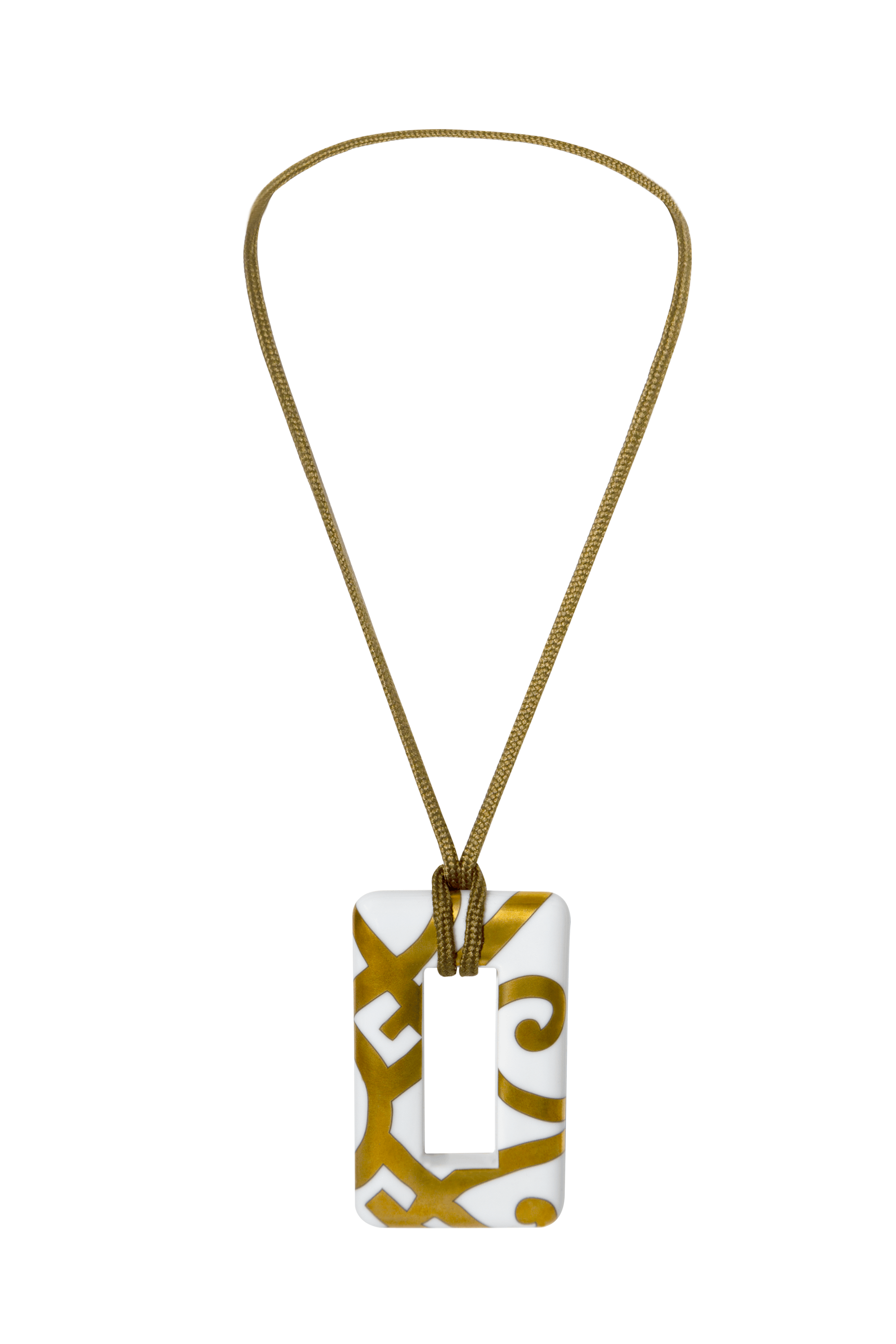 image of Hermes Porcelain Pendant Necklace in Gold, Women's