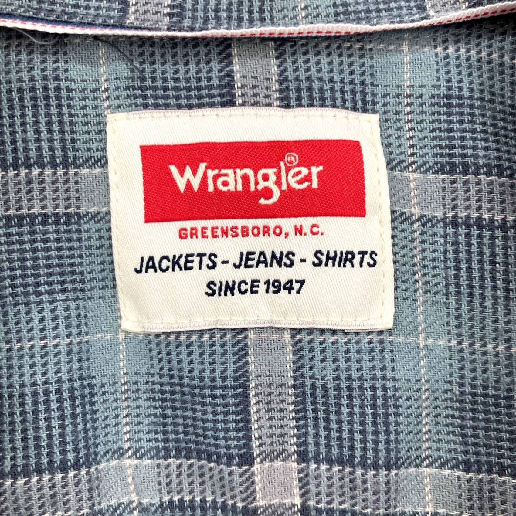 Wrangler Wrangler Cloud Flannel Western Button Up Shirt Mens XL Blue Plaid Cowboy Rodeo Size US XL / EU 56 / 4 - 4 Thumbnail