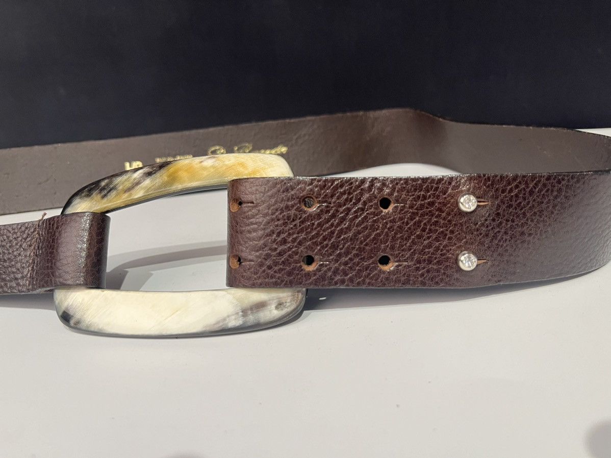 Vintage De Renaudin Large Horn Rectangle Buckle Belt Rhinestones Size ONE SIZE - 3 Thumbnail