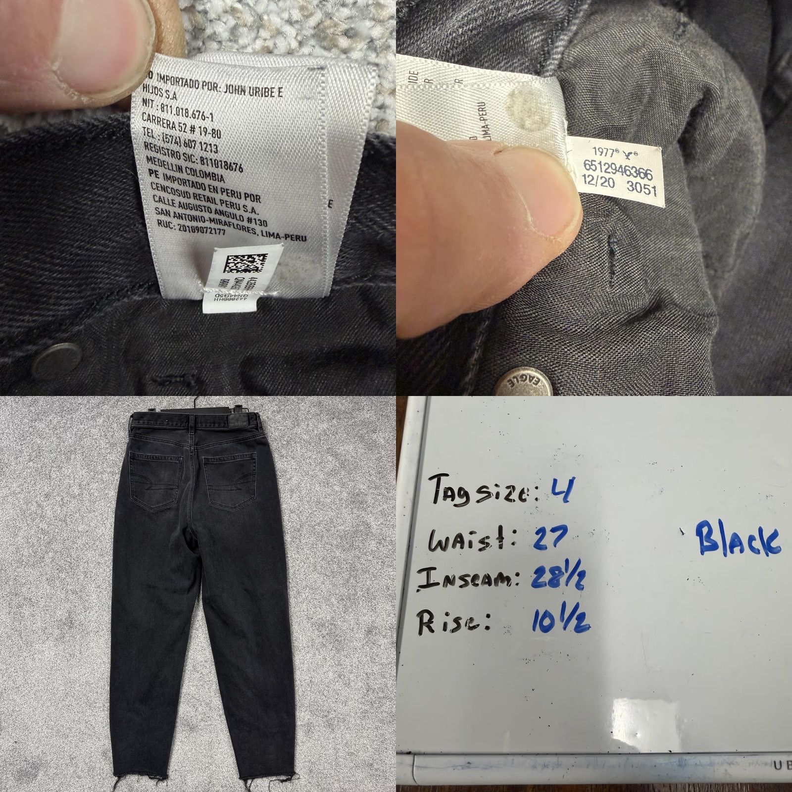 American Eagle Outfitters American Eagle Outfitters Relaxed Mom Jeans Womens 4 Long Black Distressed Denim Indie Edgy Jeans Trousers Footwear Not Included Size 27" / US 4 / IT 40 - 9 Thumbnail