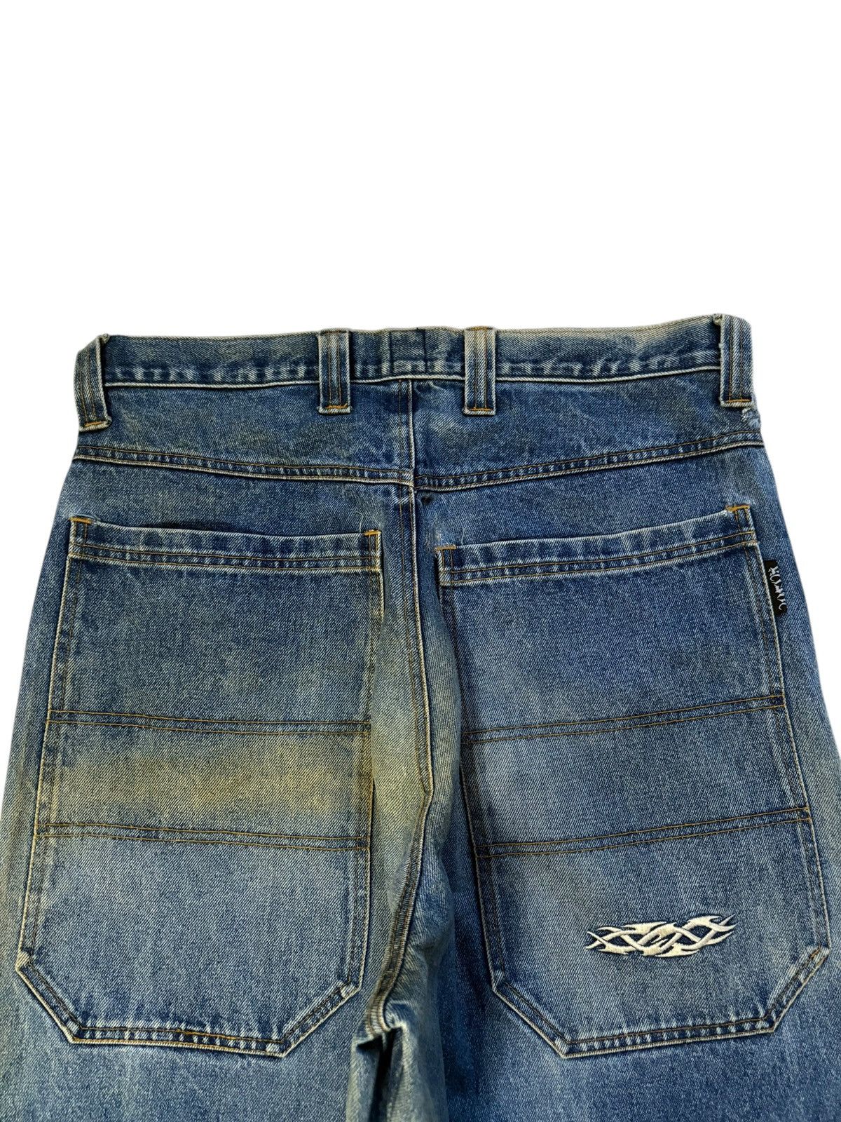 Japanese Brand × Tribal Streetwear Vintage Japanese Brand Mud Wash Ultra Wide Leg Baggy Jeans Size US 34 / EU 50 - 8 Thumbnail
