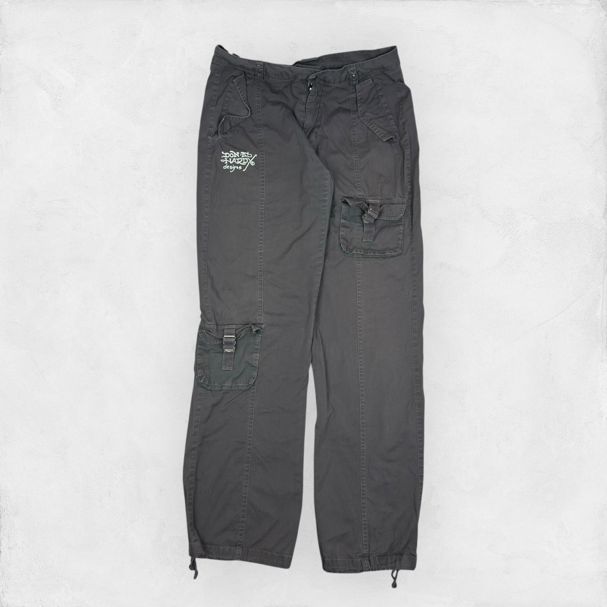 Ed Hardy Ed Hardy X Urban Outfitters Women's Gray Cotton Cargo Pant S Size 30" / US 8 / IT 44 - 2 Thumbnail
