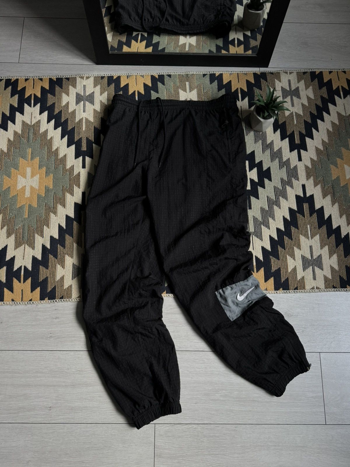 Nike Vintage Nike Nylon Y2K Drill Swoosh Pants Size US 36 / EU 52 - 1 Thumbnail