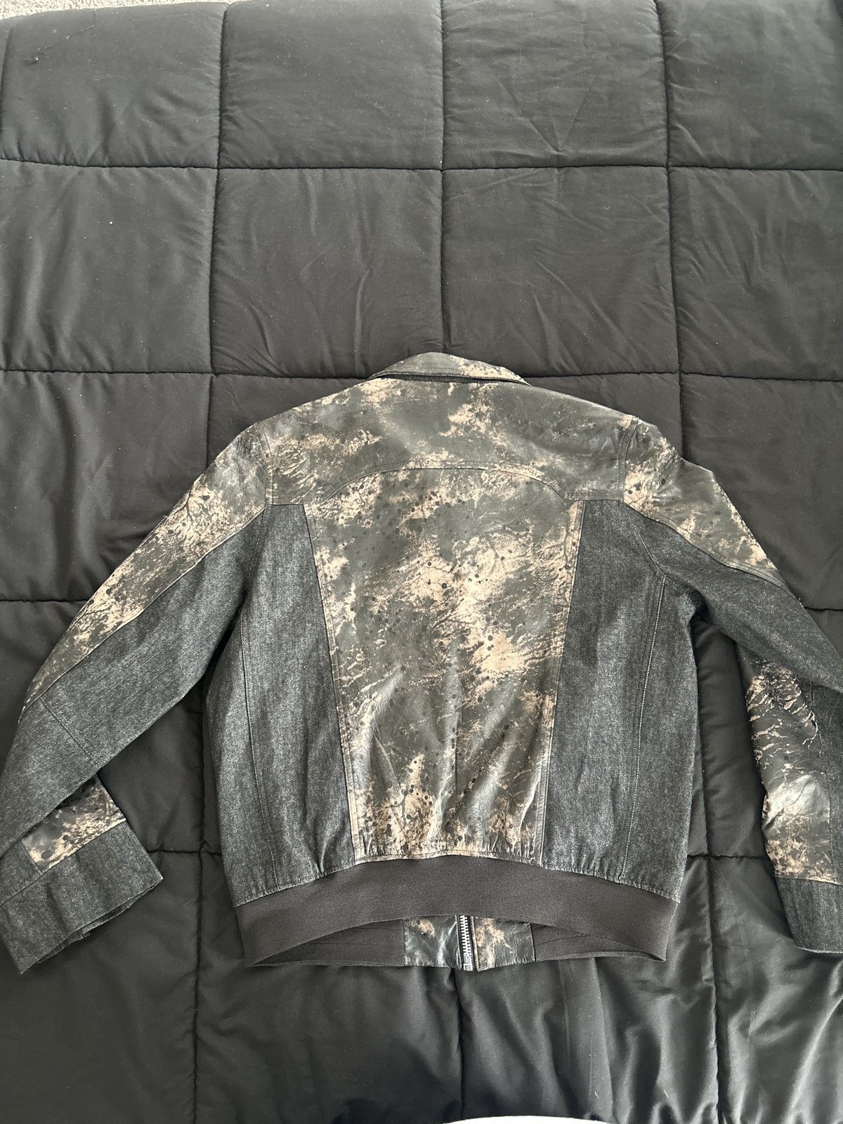 Vintage H & D distressed leather black denim Bomber Size US M / EU 48-50 / 2 - 2 Thumbnail