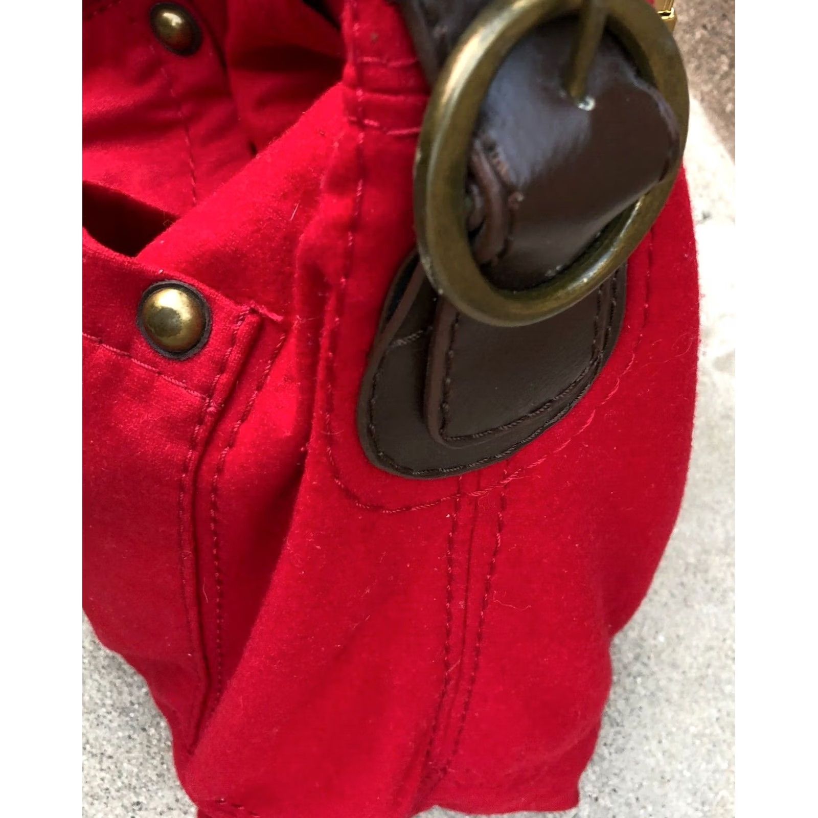 Gap Vintage GAP Shoulder Bag Purse Hand Satchel Red Felt Women's Size ONE SIZE - 5 Thumbnail