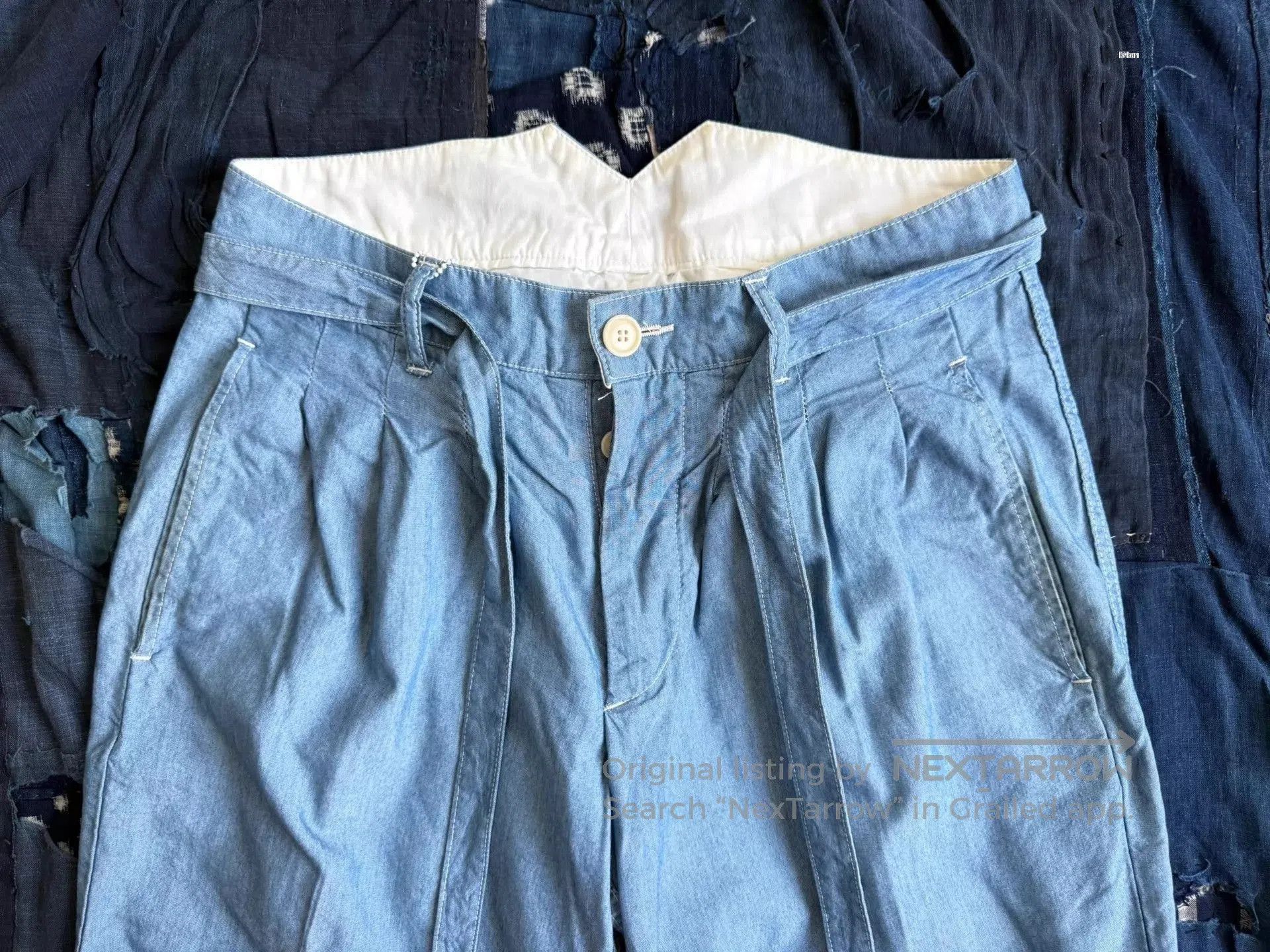 Visvim Blue Casual Pleated Trousers Size 32. Size US 32 / EU 48 - 4 Thumbnail