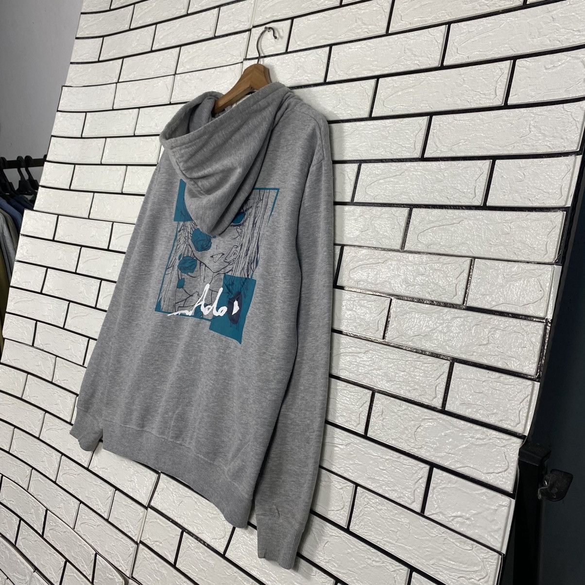 Japanese Brand Vintage Zipper Hoodie Ado Cartoon Big Logo Size US L / EU 52-54 / 3 - 11 Thumbnail