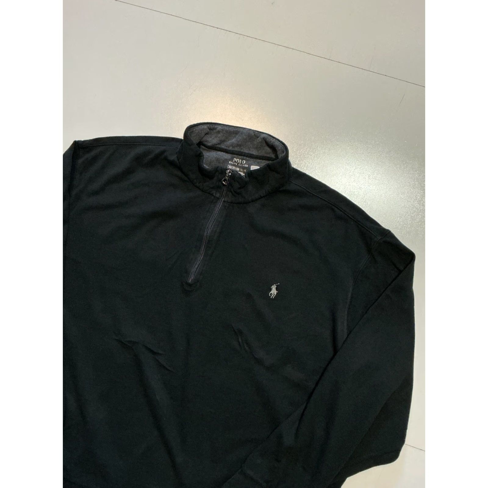 Polo Ralph Lauren VINTAGE Polo Ralph Lauren Pony Logo Black 1/4 Zip Performance Pullover Sweatshirt 2XB Mens Long Sleeve Shirt Size US XXL / EU 58 / 5 - 3 Thumbnail