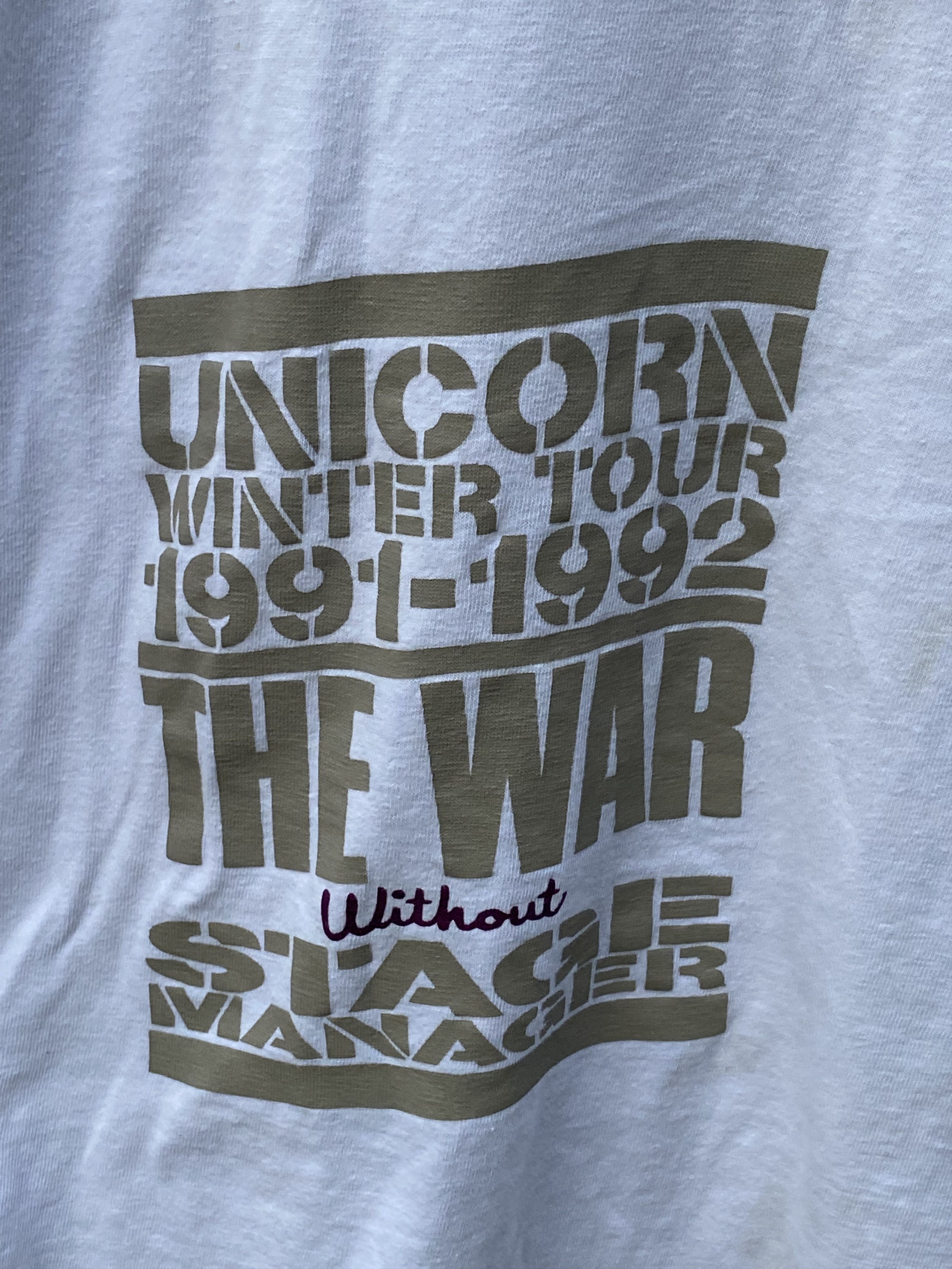 Band Tees × Vintage Vintage 1991 UNICORN Winter Tour The War W/O Stage Manager Size US XL / EU 56 / 4 - 2 Thumbnail