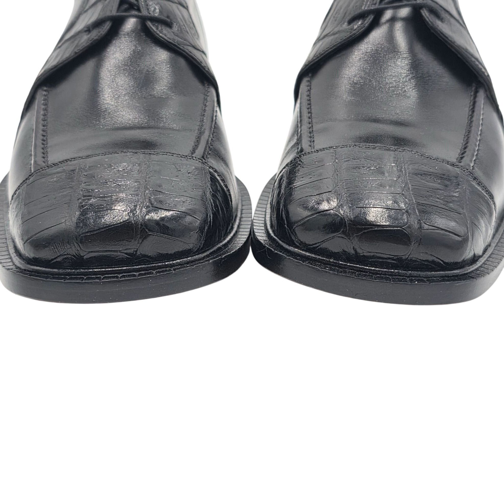 Belvedere NEW Vintage Belvedere Black Exotic Crocodile Italy Dress Sho Size US 7.5 / EU 40-41 - 5 Thumbnail