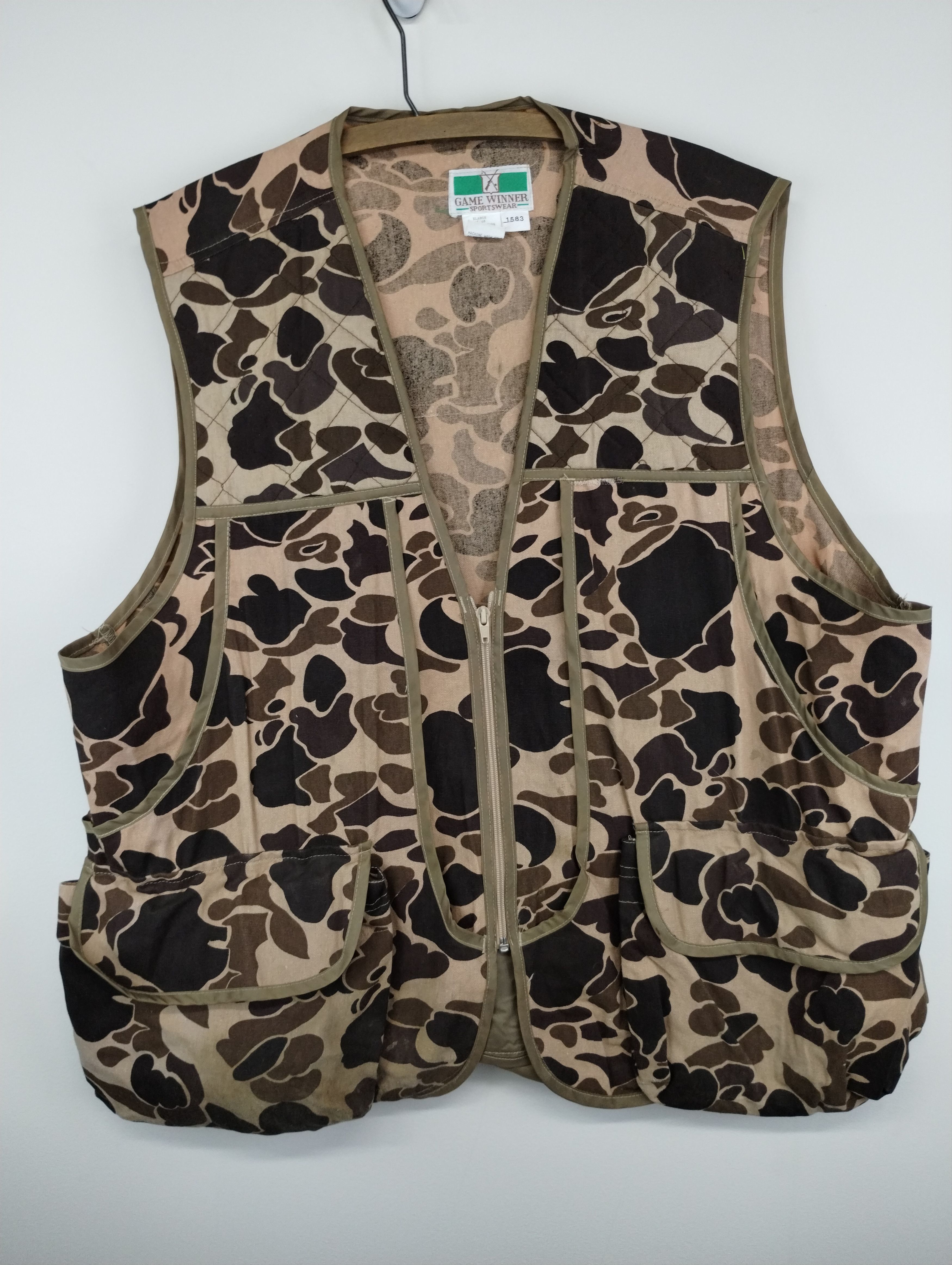 Vintage Vintage Brown Camo Hunting Vest Size US XL / EU 56 / 4 - 1 Thumbnail