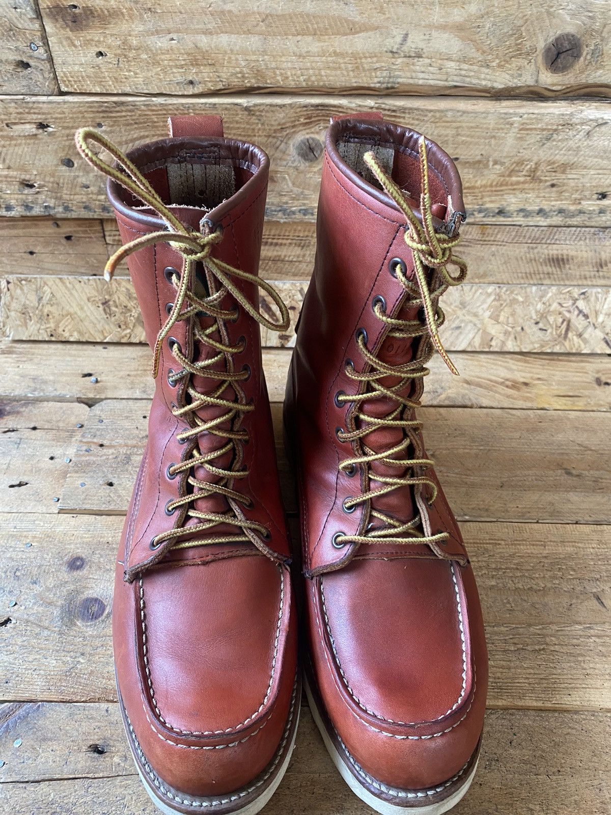 Red Wing Redwing X Irish setter 8inch moc-toe brown leather shoe 9EE Size US 9 / EU 42 - 2 Thumbnail