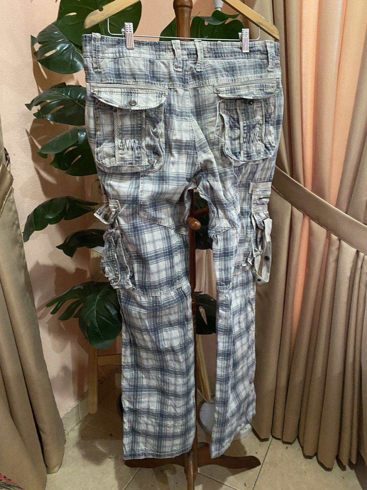 Japanese Brand Vintage Y2K Just Design Plaid Multi-Pocket Utility Style” Size US 36 / EU 52 - 9 Thumbnail