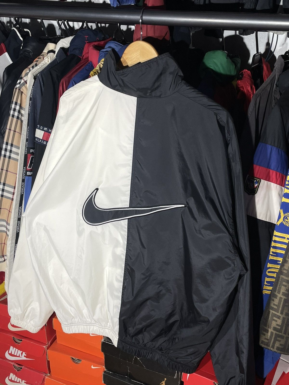 Nike × Vintage Windbreaker Nike Big Swoosh Vintage 90’s Size US XL / EU 56 / 4 - 3 Thumbnail