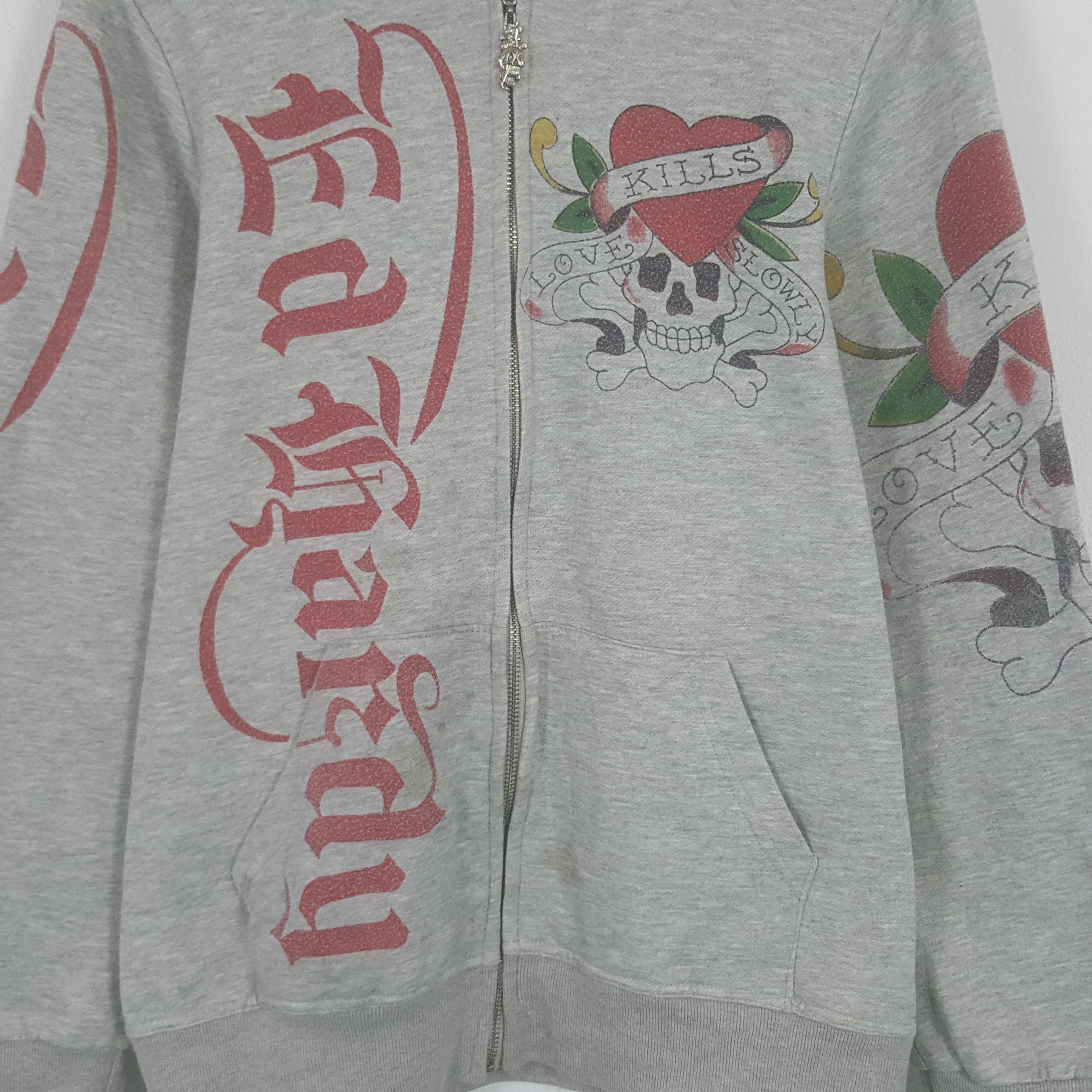 Christian Audigier × Ed Hardy × Vintage Vintage Ed Hardy Zipper Jacket With Hoodies Size US M / EU 48-50 / 2 - 2 Thumbnail